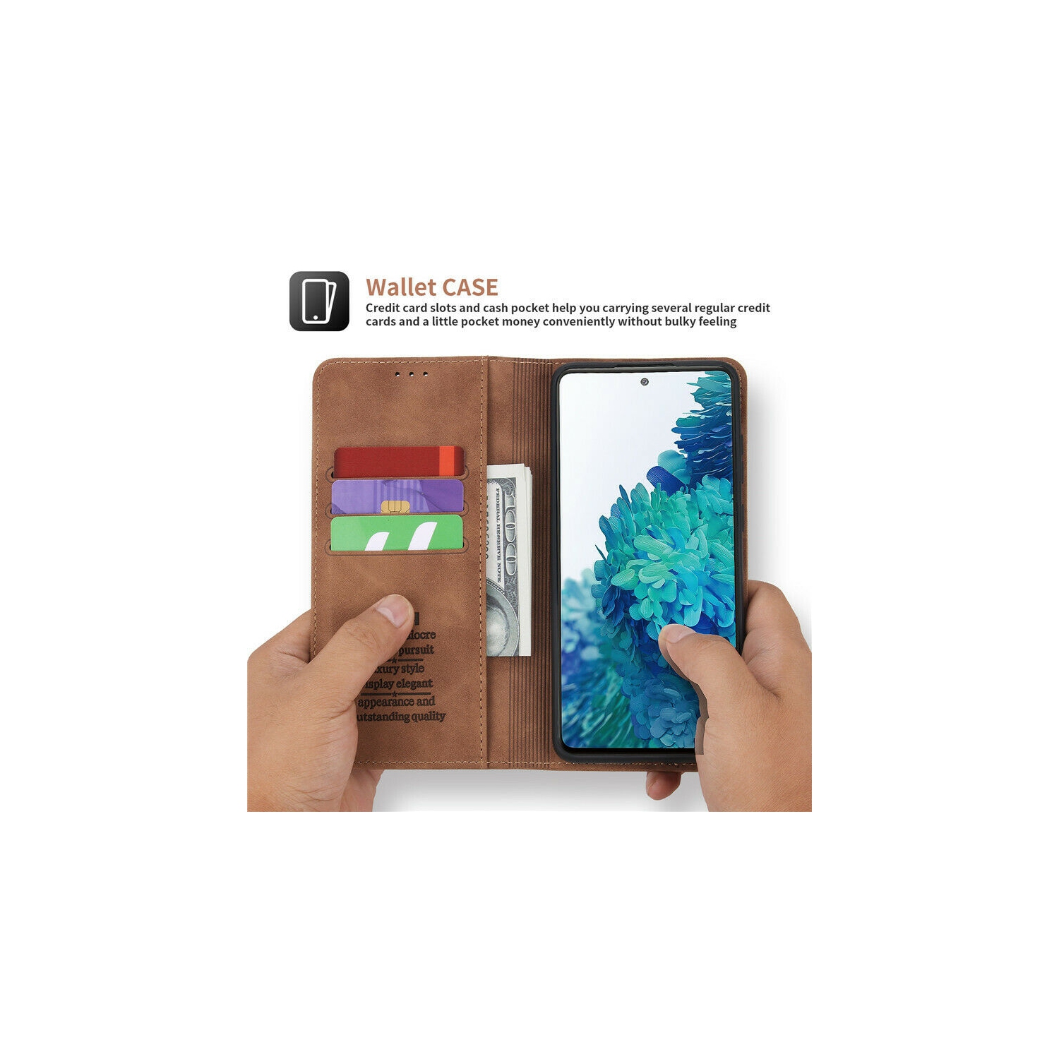 POLA Retro Classic Magnetic PU Leather Flip Wallet Card Holder Phone Case Cover for Samsung Galaxy S21 FE - Free Shipping