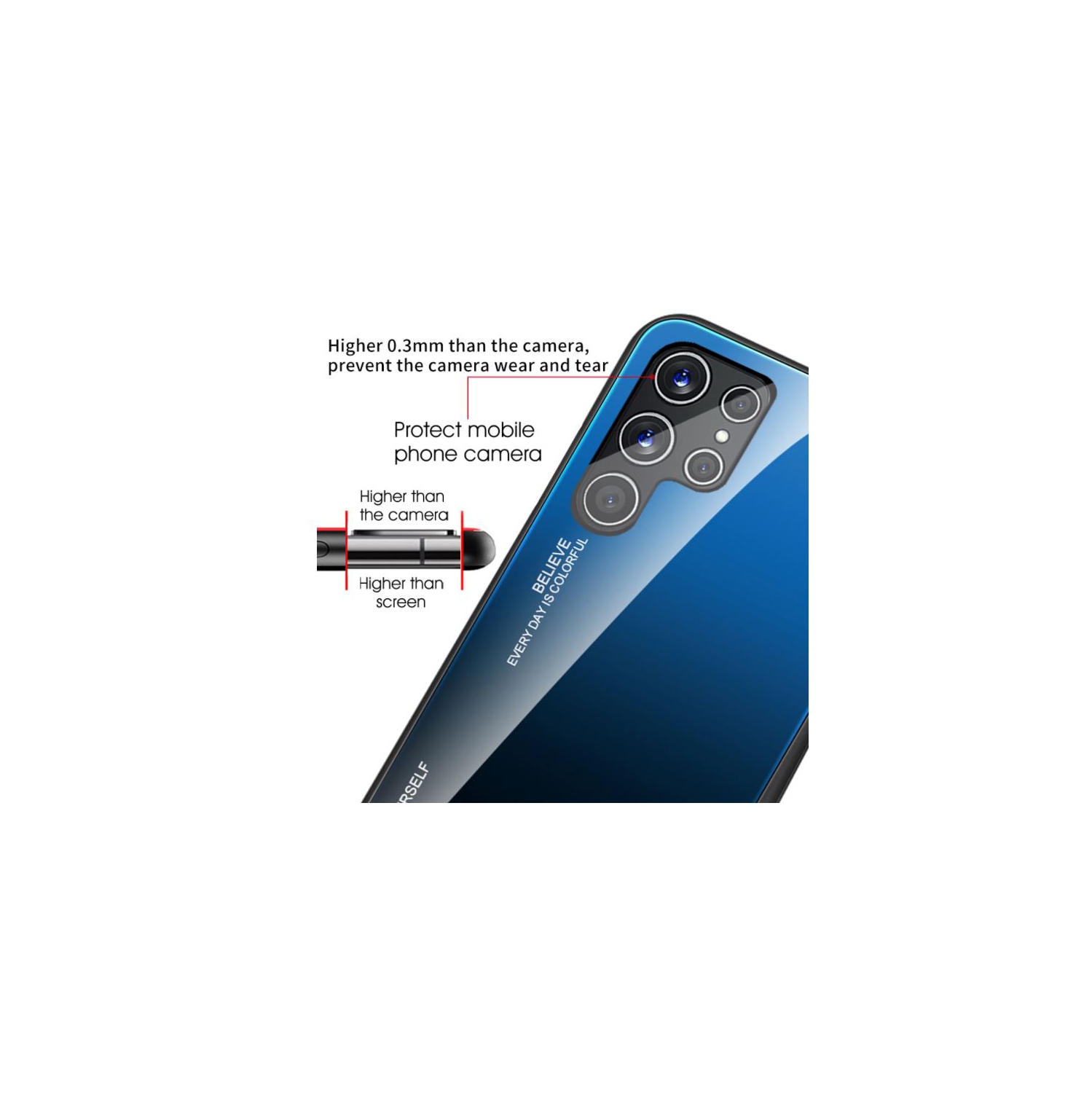 Gradient Tempered Glass Phone Case Cover For SAMSUNG S22 Ultra - Free Shipping