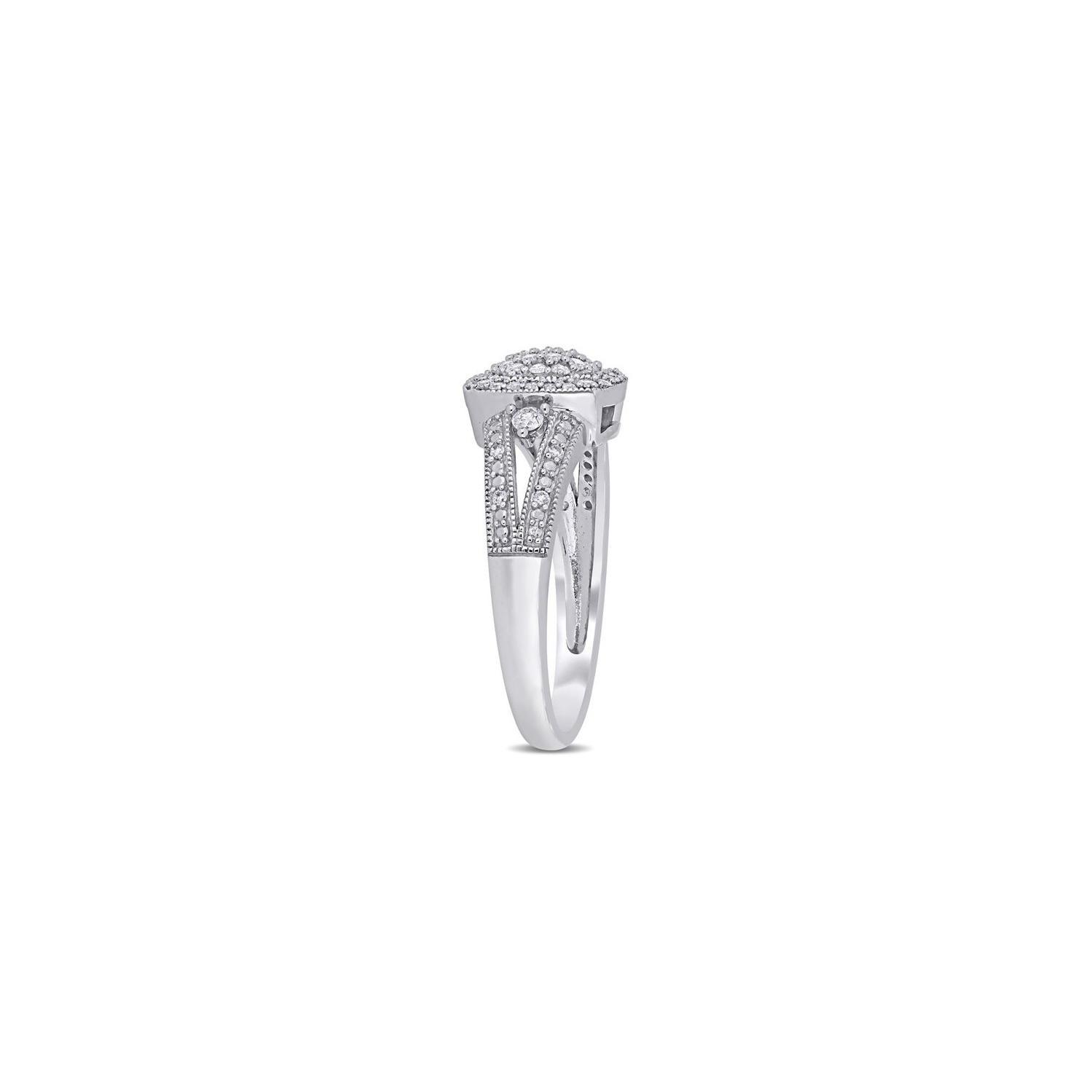 1/3 Carat Diamond Cluster Engagement Ring in 10K White Gold