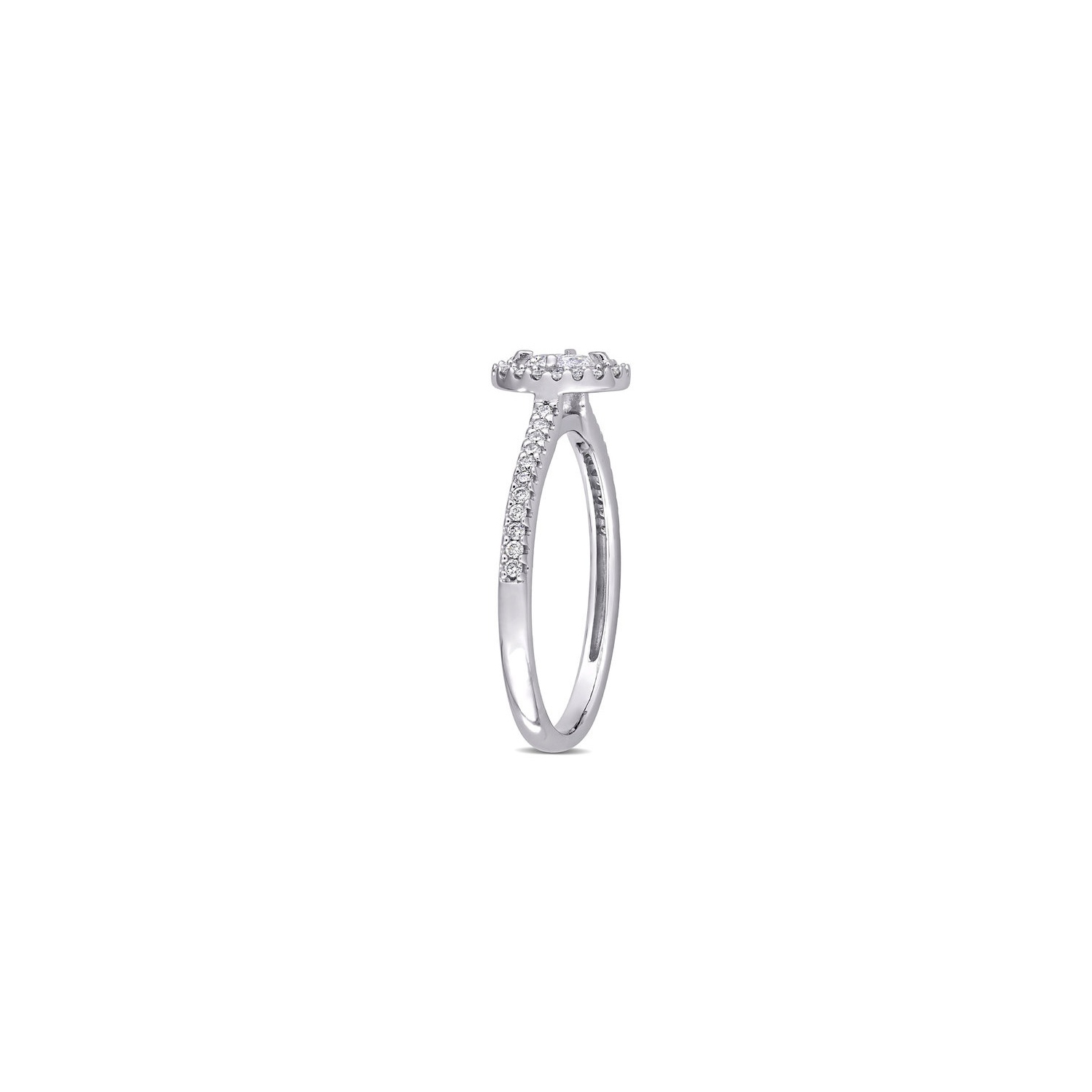 1/2 Carat Diamond Engagement Halo Ring in 14K White Gold