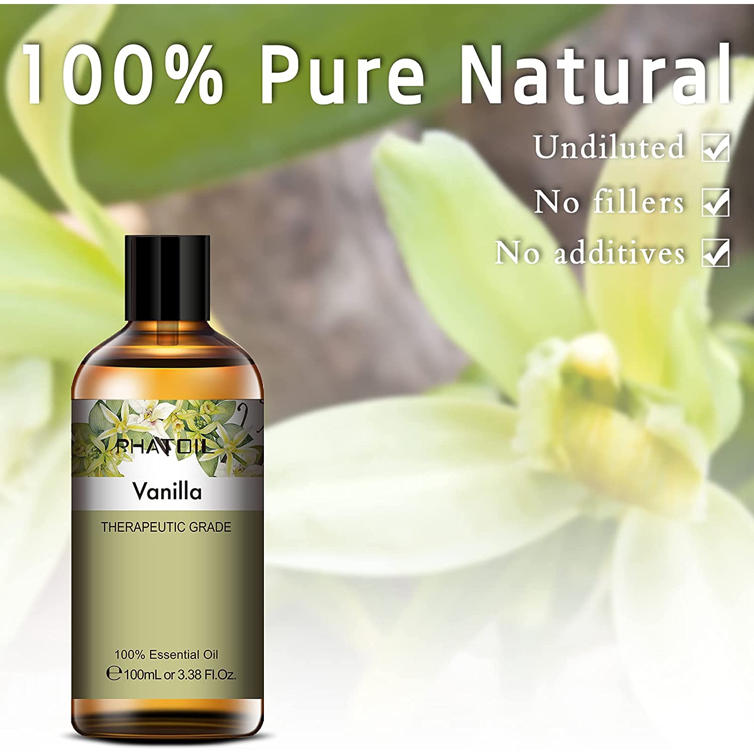 Huile essentielle de vanille, huiles essentielles pures pour aromathérapie, diffuseur, fabrication de savon, fabrication de bougies, huile de vanille