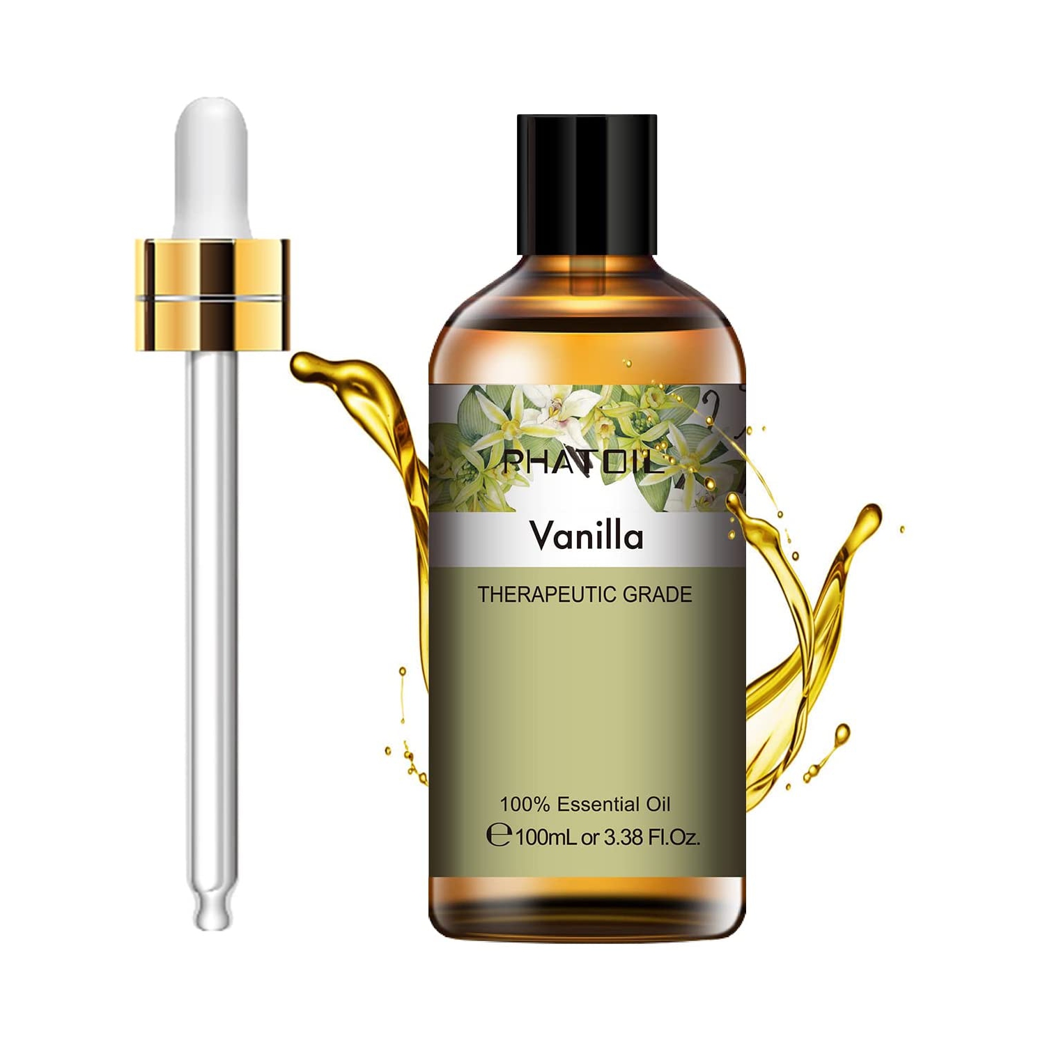 Huile essentielle de vanille, huiles essentielles pures pour aromathérapie, diffuseur, fabrication de savon, fabrication de bougies, huile de vanille