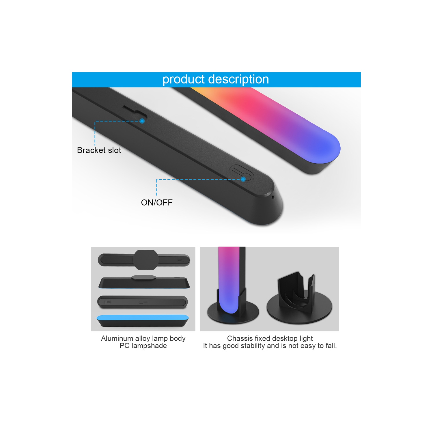 Barres lumineuses LED intelligentes avec modes scène et modes musique App Remote Bluetooth - axGear