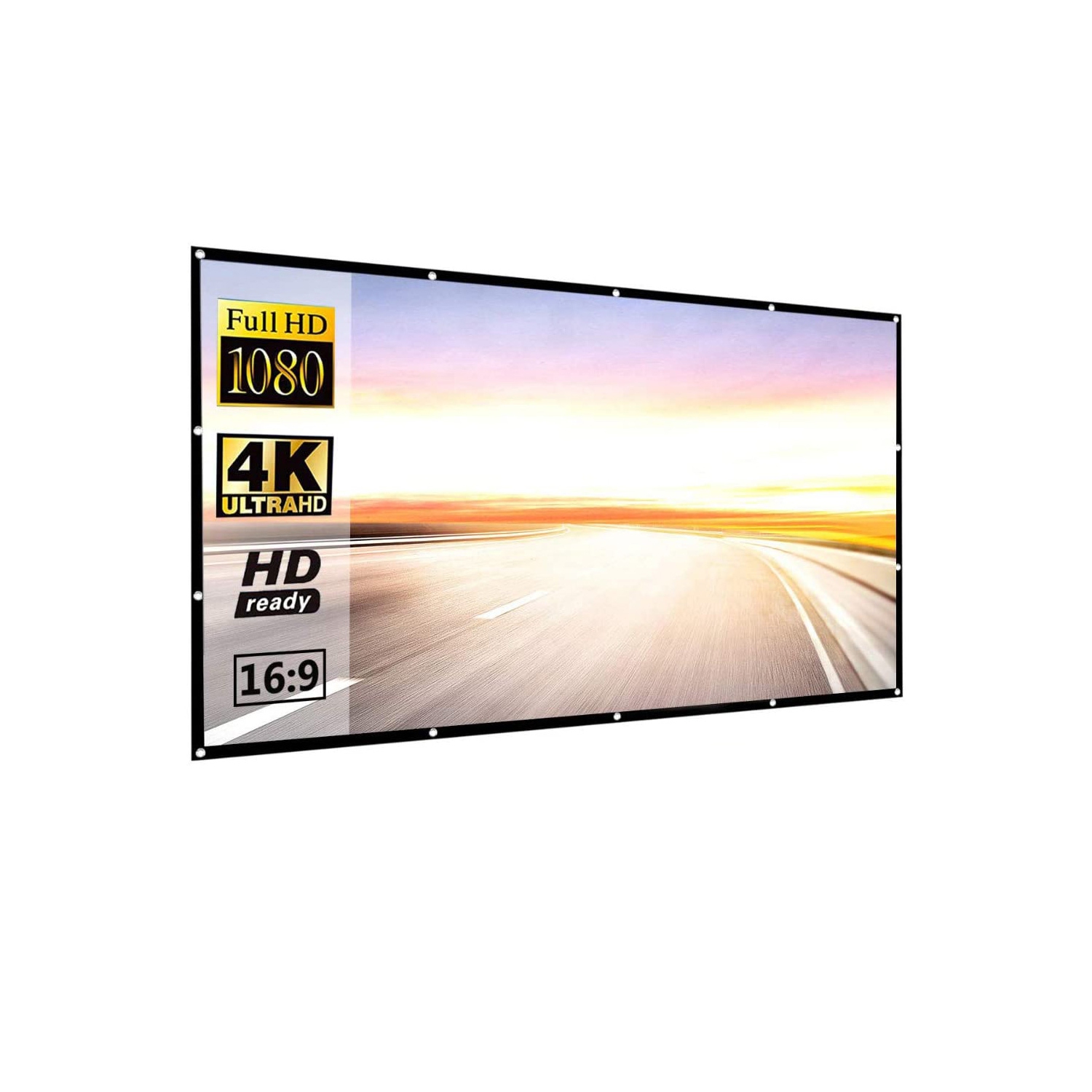 Écran de projection 120 pouces 16: 9 HD pliable anti-plis portable extérieur projecteur d'intérieur écran de films - axGear