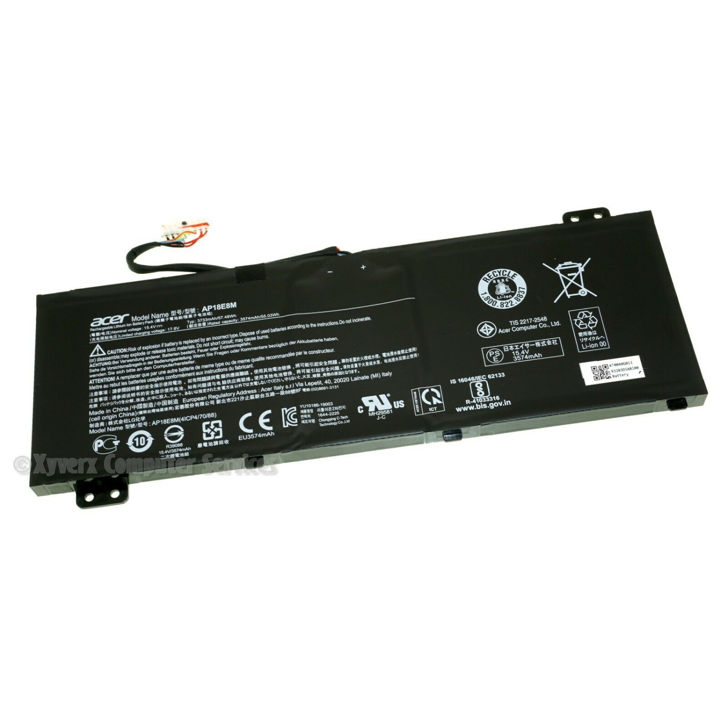 Genuine AP18E8M 57.48Wh 3733mAh Laptop Battery Replacement for Aspire 7 A715-74G AN517-51 Aspire Nitro 5 AN517-51 AN515-54 Nitro 7 AN715-51 Predator Helios 300 Series AP18E7M KT.00407.009 15.4V
