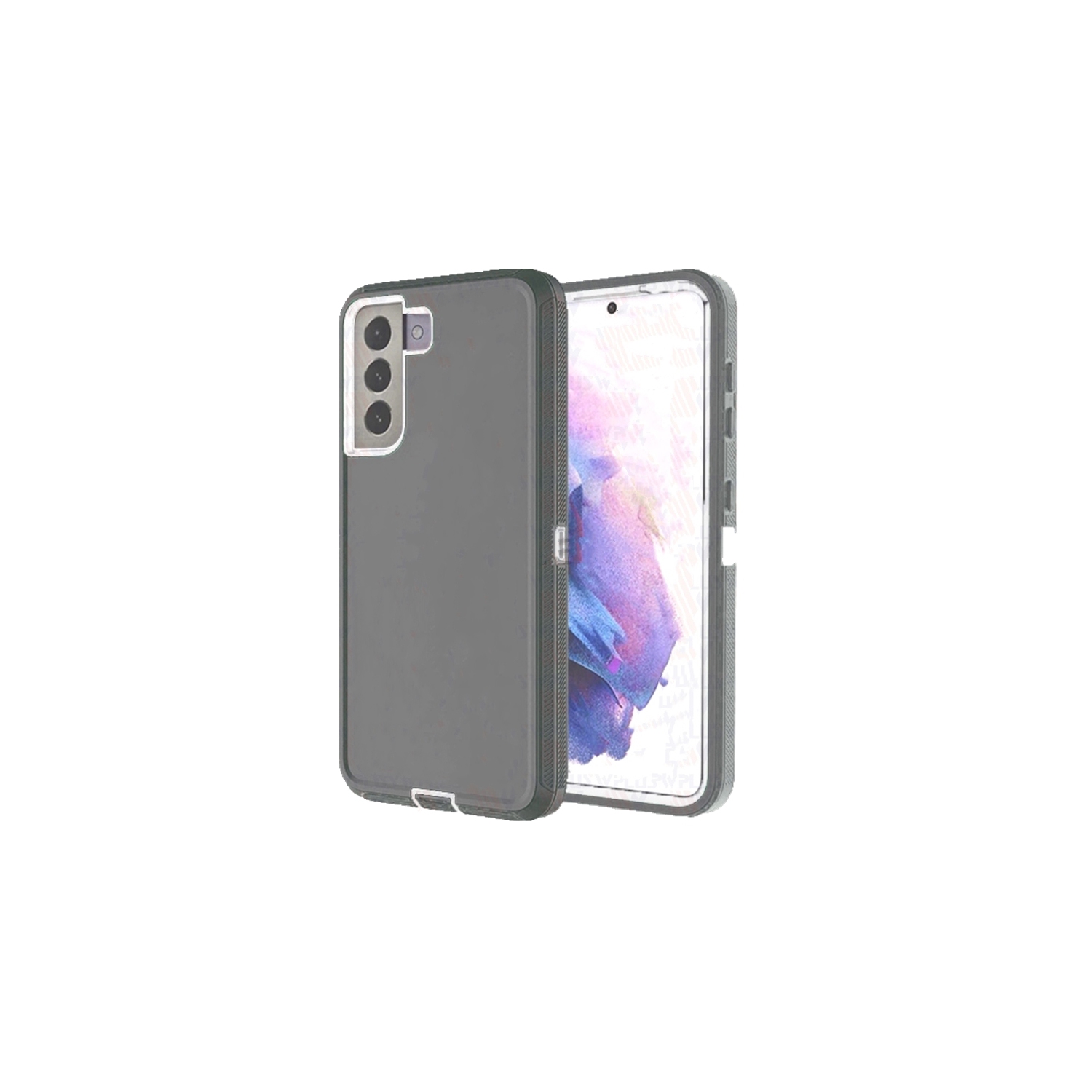 【CSmart】 Anti-Drop Triple 3 Layers Shockproof Heavy Duty Defender Hard Case for Samsung Galaxy S22, Grey