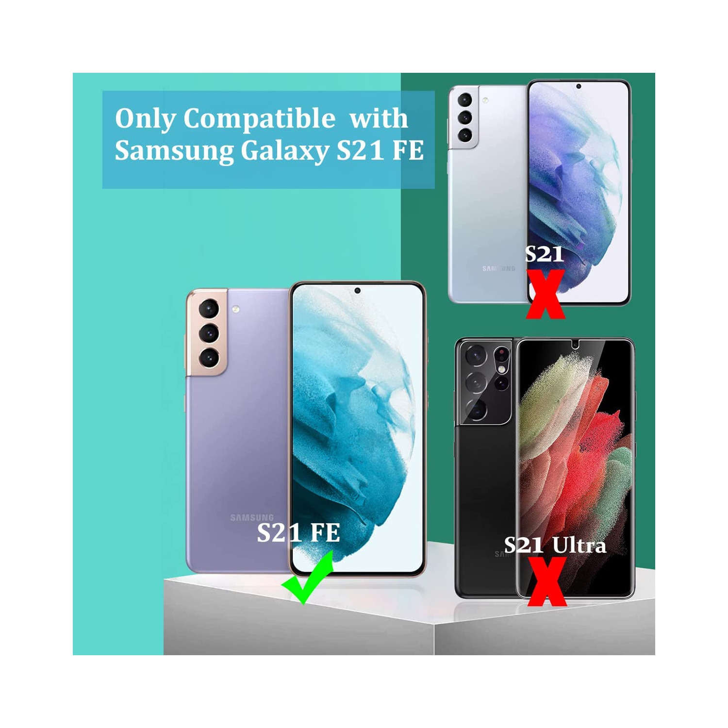 【Lot de 2】 Protecteur d'objectif d'appareil photo en verre trempé CSmart pour Samsung S21 FE 5G Clair, compatible avec les étui