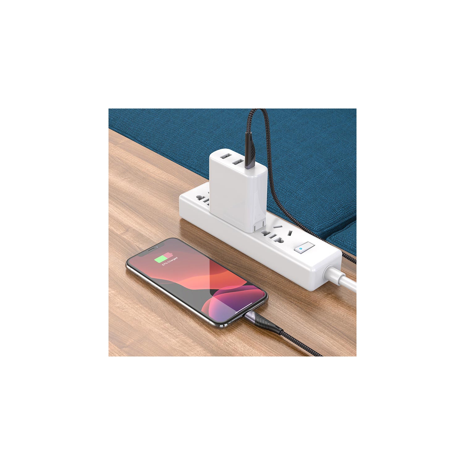 20w Nylon Braided PD USB-C to Lightning Super Fast Charging Data Cable Cord, Black