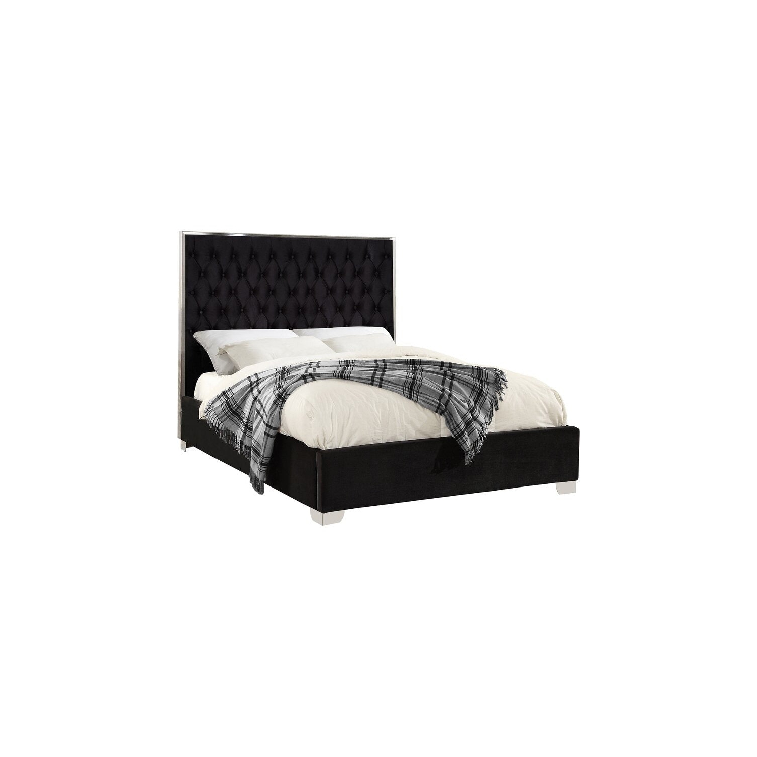 Infinite Imports – Viola Bed Queen Size Velvet