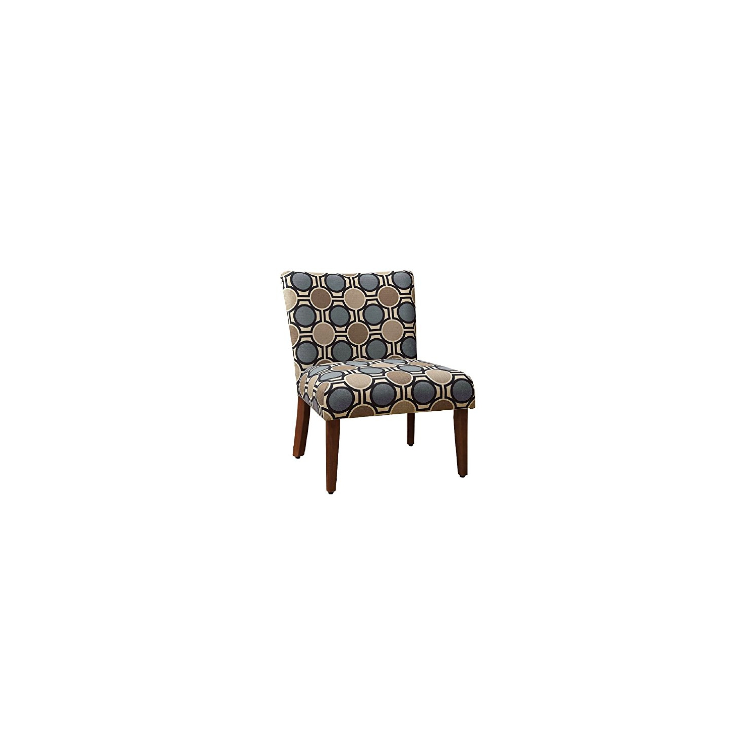 HomePop Large Parsons Upholstered Accent Chair, Blue and Brown Abstract
