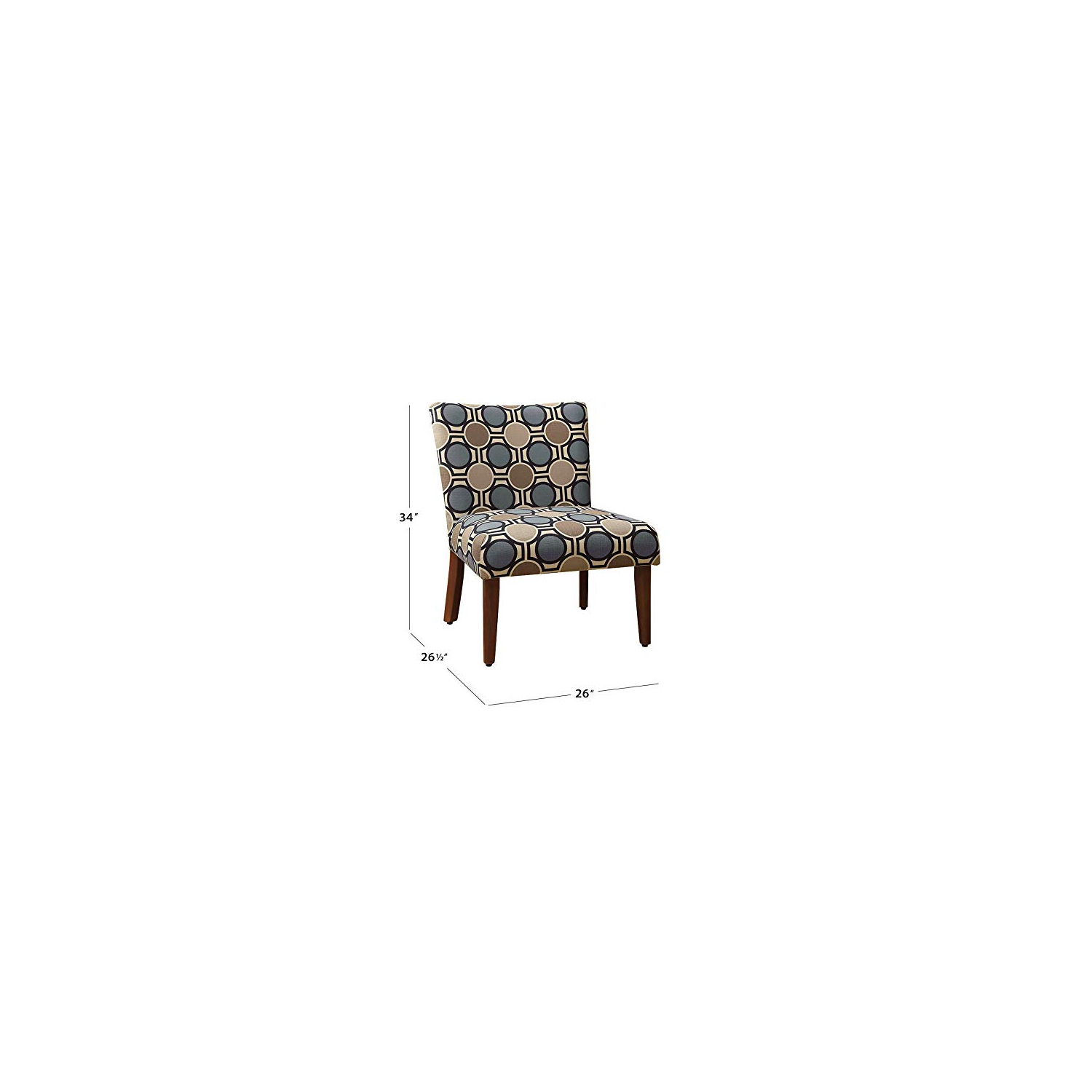 HomePop Large Parsons Upholstered Accent Chair, Blue and Brown Abstract
