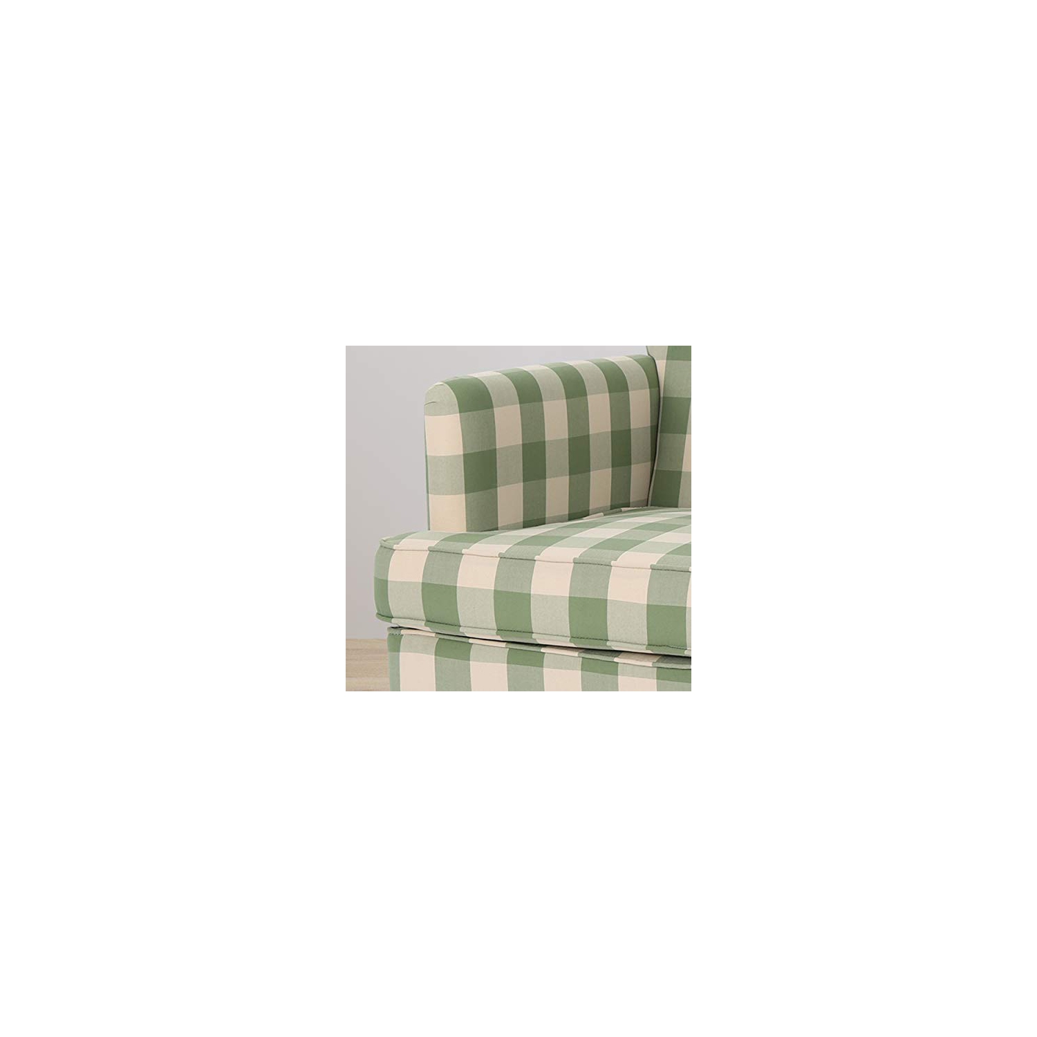 Eve Tufted Fabric Club Chair, Green Checkerboard