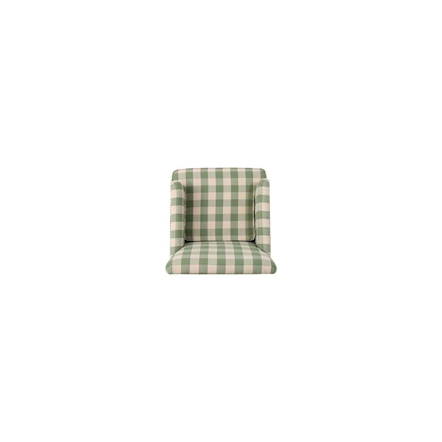 Eve Tufted Fabric Club Chair, Green Checkerboard