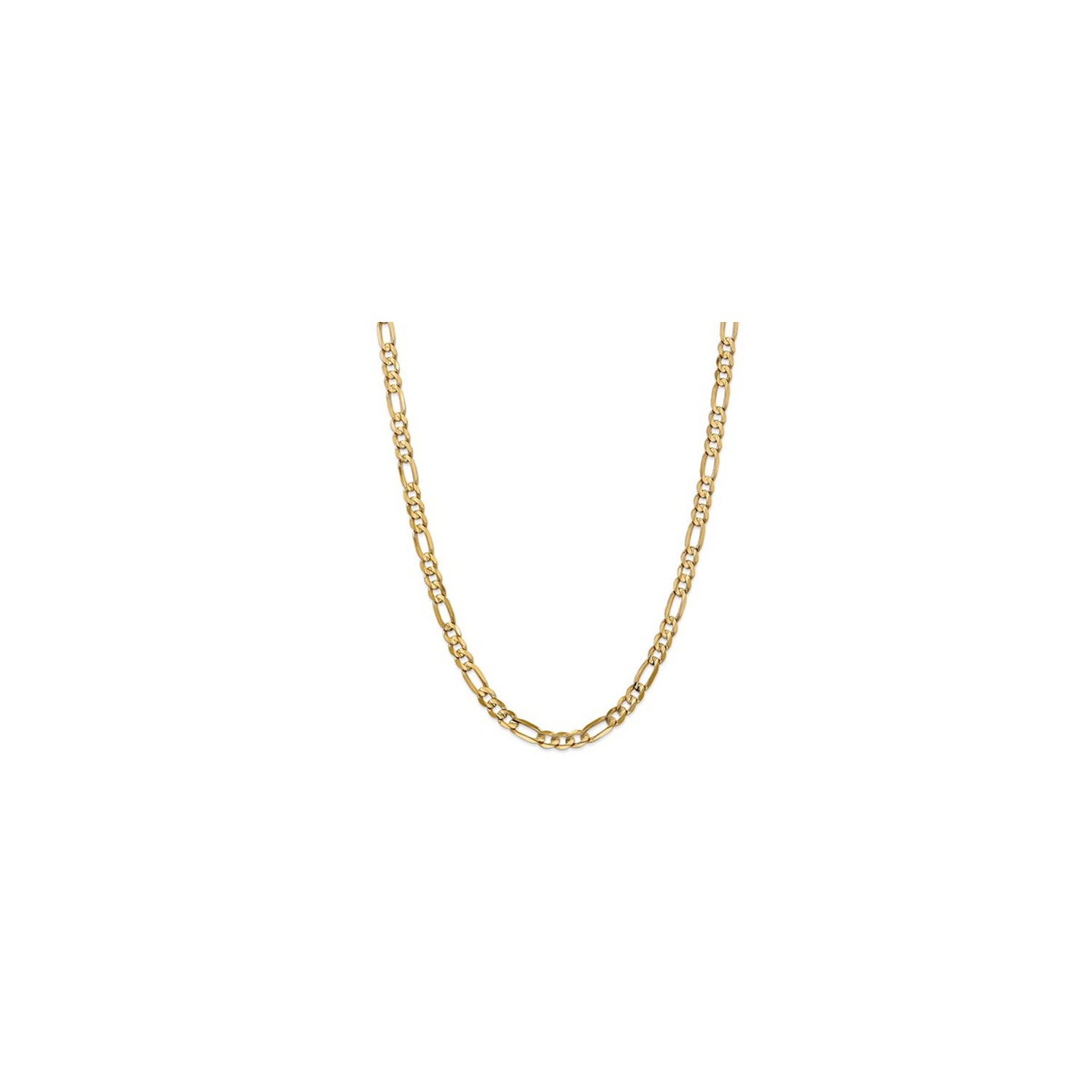 Collier concave 6mm Figaro en or jaune 14k - 20 pouces