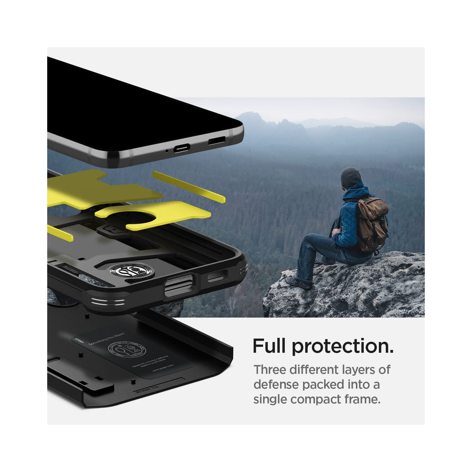 Étui Tough Armor de Spigen pour Galaxy S22 de Samsung - Noir