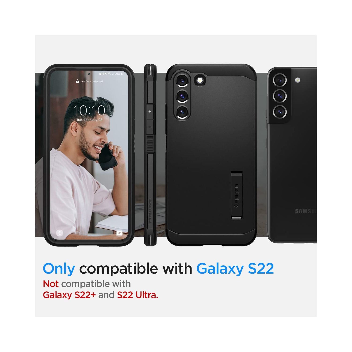 Étui Tough Armor de Spigen pour Galaxy S22 de Samsung - Noir