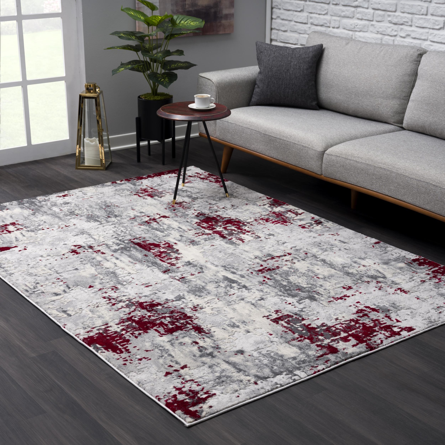 Rug Branch Elara Contemporary Abstract Grey/Beige Indoor Area Rug