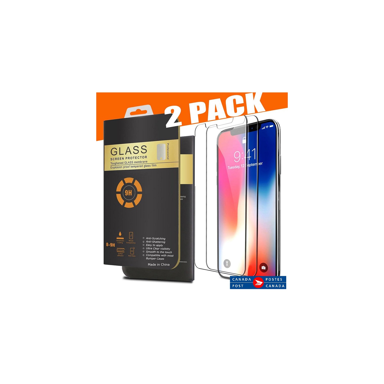 Lot de 2 protecteurs d'écran en verre trempé pour Samsung Galaxy S21 PLUS de 6,7", compatible avec coque, anti-rayures