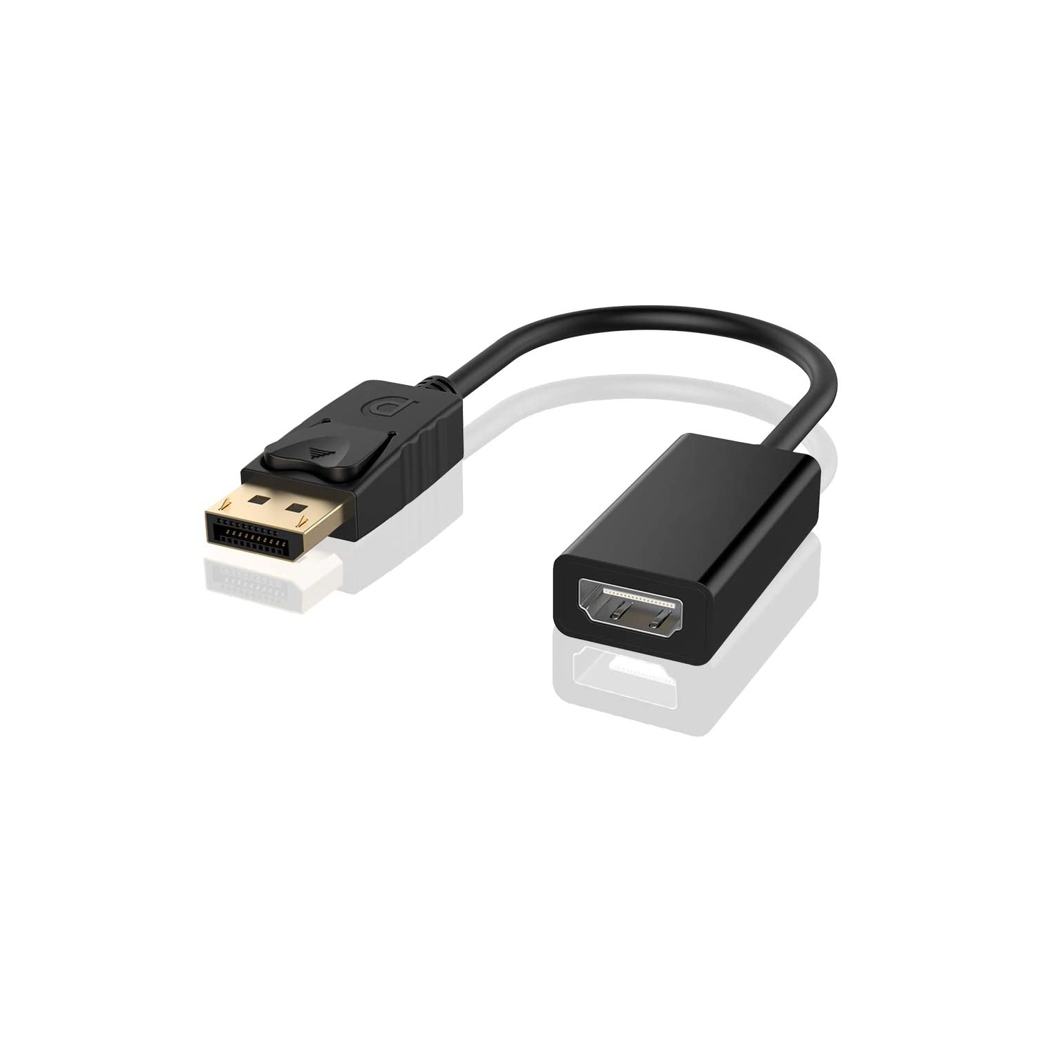 Adaptateur DisplayPort vers HDMI convertisseur mâle vers femelle câble audio 3D 1080p plaqué or compatible avec ordinateur, ordinateur portable PC
