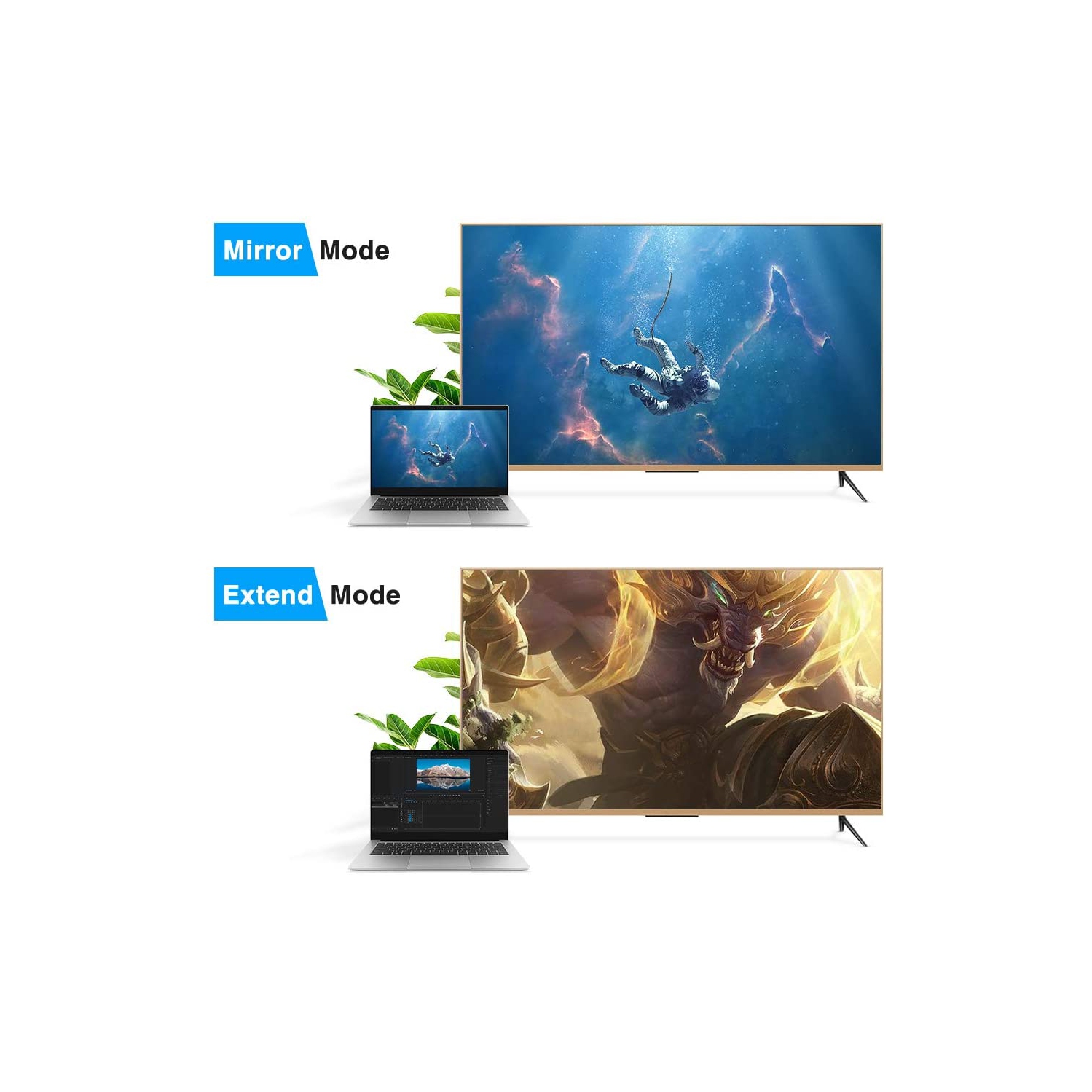 Adaptateur DisplayPort vers HDMI convertisseur mâle vers femelle câble audio 3D 1080p plaqué or compatible avec ordinateur, ordinateur portable PC