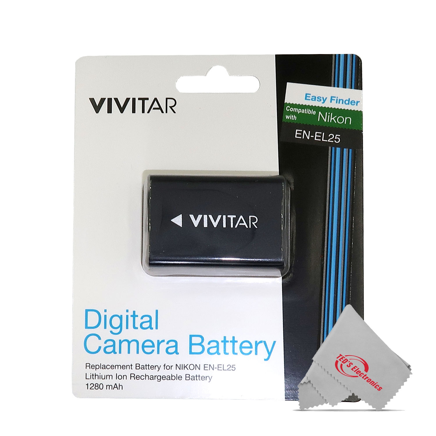 Batterie rechargeable au lithium-ion de remplacement en-EL25 de 1500 mAh de Vivitar pour Z50 ZFC de Nikon