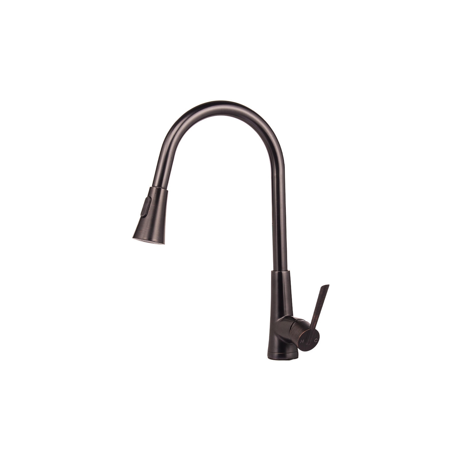LIVINGbasics Single-Handle Pull-Down High Arc Sprayer Kitchen Sink Faucet, Oil-Rubbed Bronze
