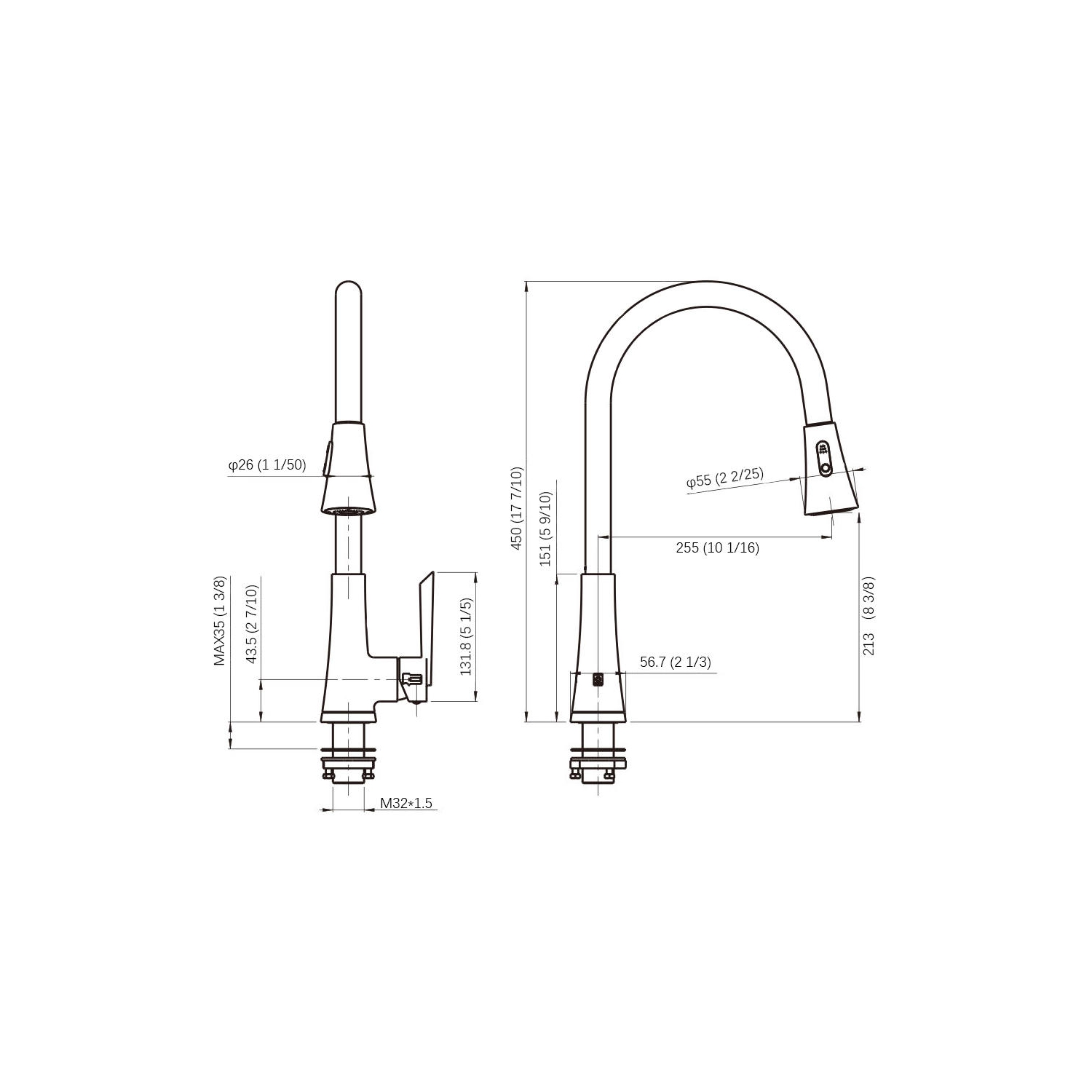 LIVINGbasics Single-Handle Pull-Down High Arc Sprayer Kitchen Sink Faucet, Oil-Rubbed Bronze