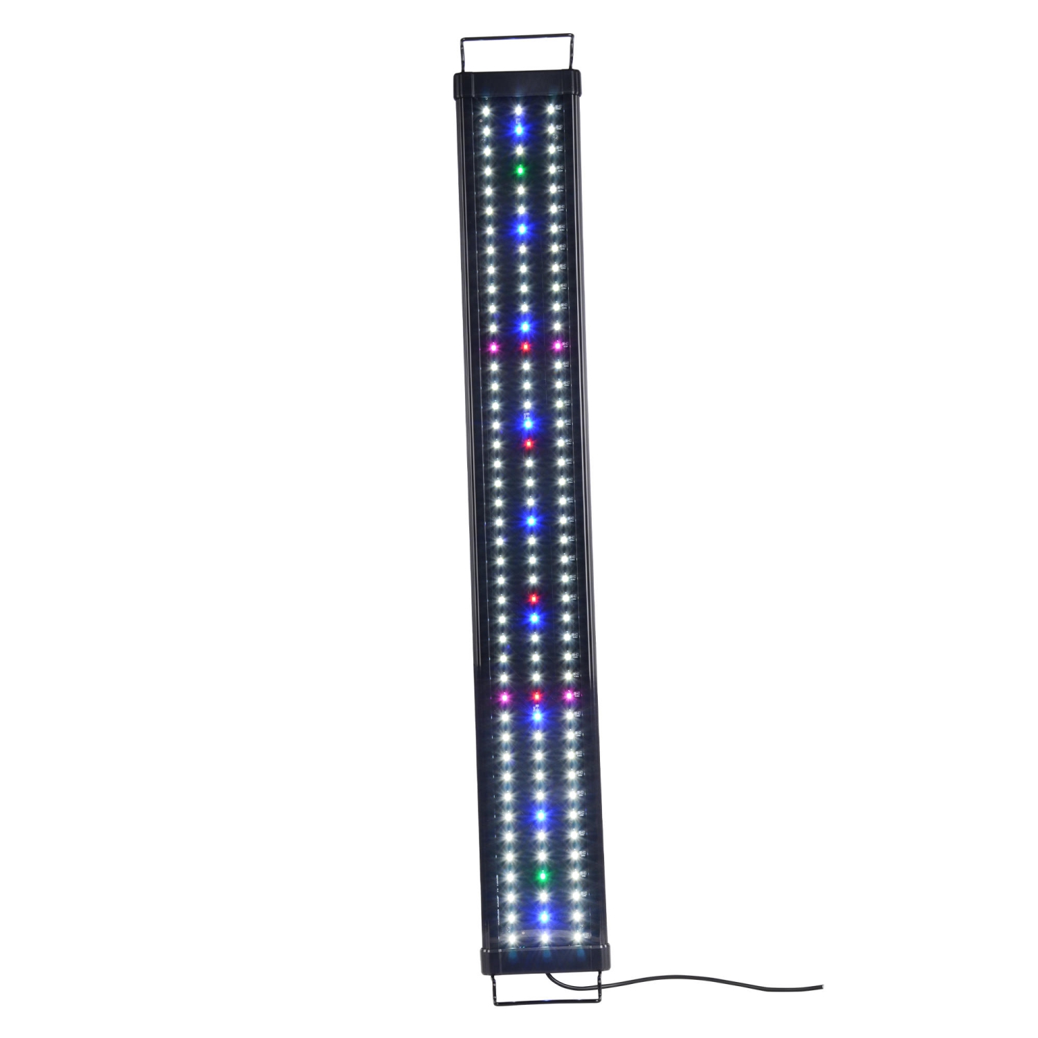 Lumière d'aquarium à LED colorée bleue et blanche de 35,4 pouces avec supports extensibles, réglage de la lumière et de la synchronisation réglables,