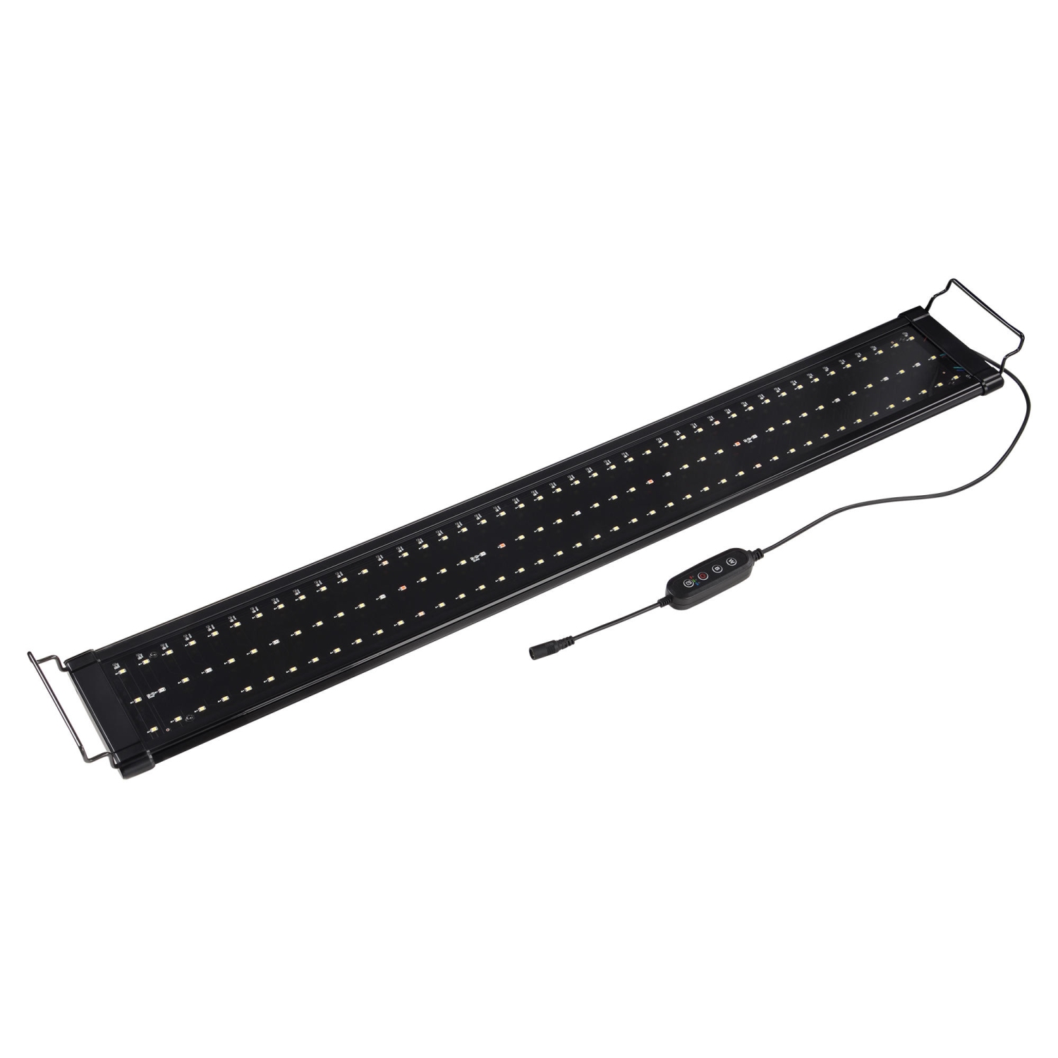 Lumière d'aquarium à LED colorée bleue et blanche de 35,4 pouces avec supports extensibles, réglage de la lumière et de la synchronisation réglables,