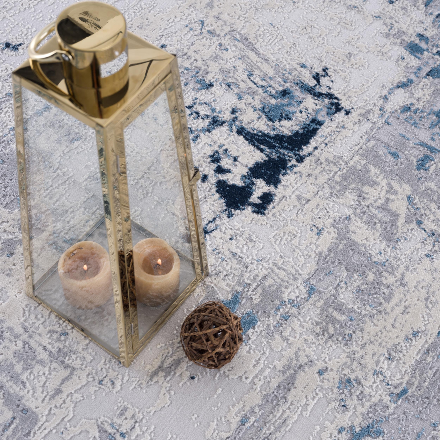 Rug Branch Amara Contemporary Abstract Blue/Cream Indoor Area Rug