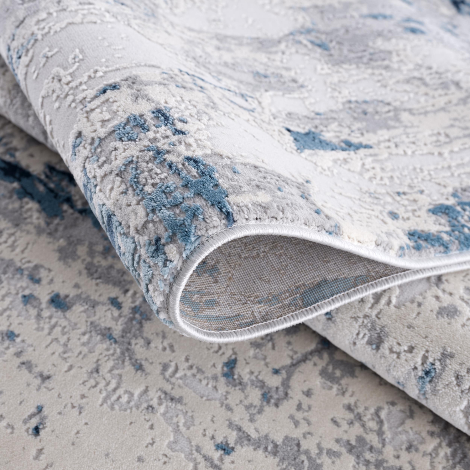Rug Branch Amara Contemporary Abstract Blue/Cream Indoor Area Rug
