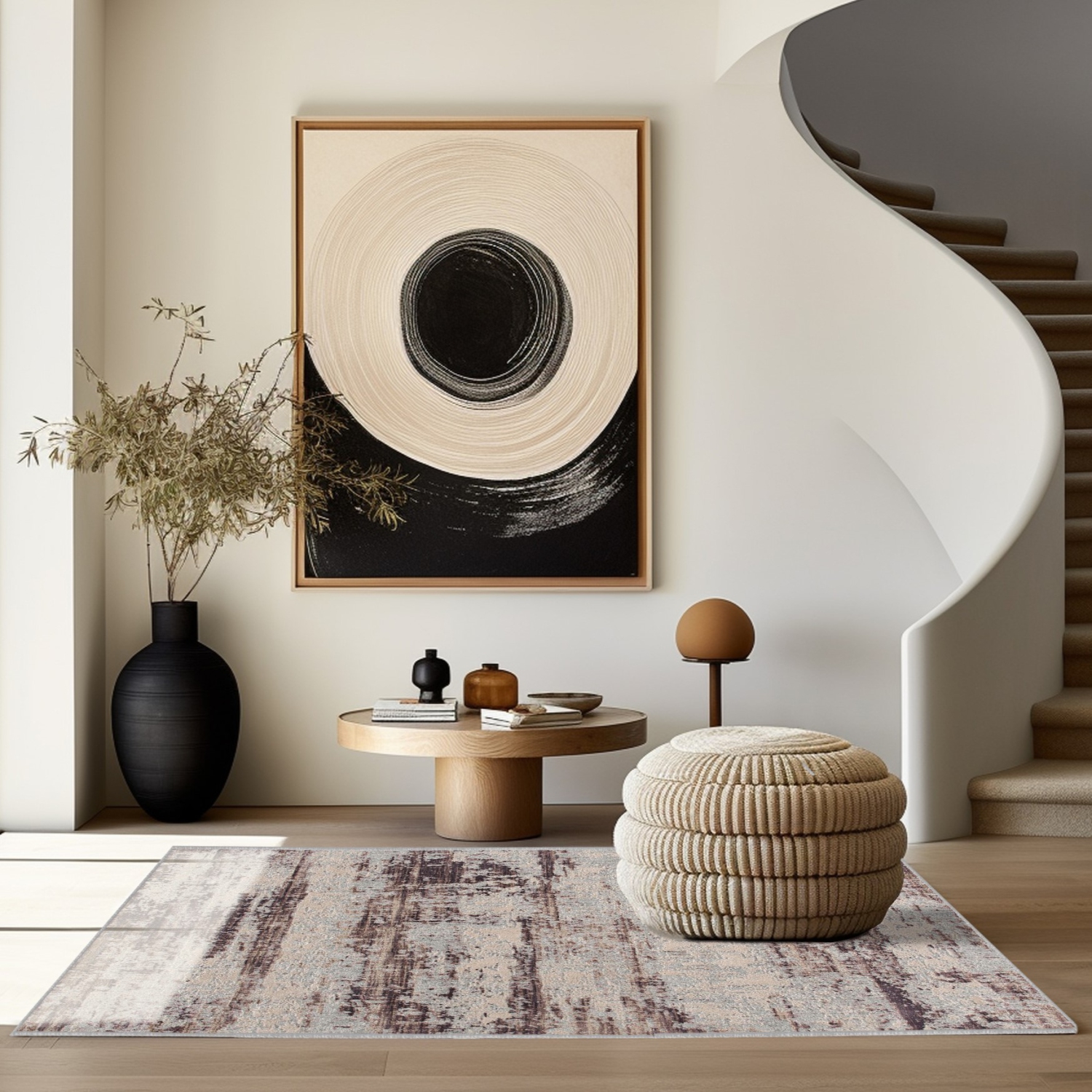 Rug Branch Terrana Contemporary Abstract Violet/Beige Indoor Area Rug