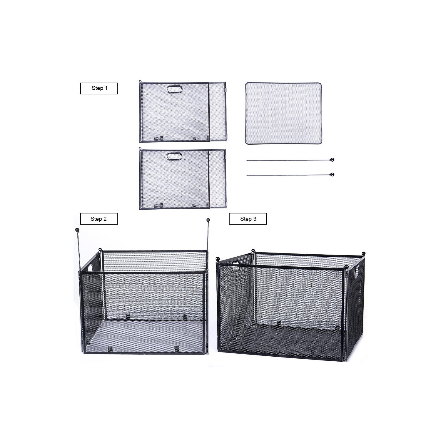 Organisateur de dossiers de fichiers suspendus en métal pliable pour le stockage - Moustache®