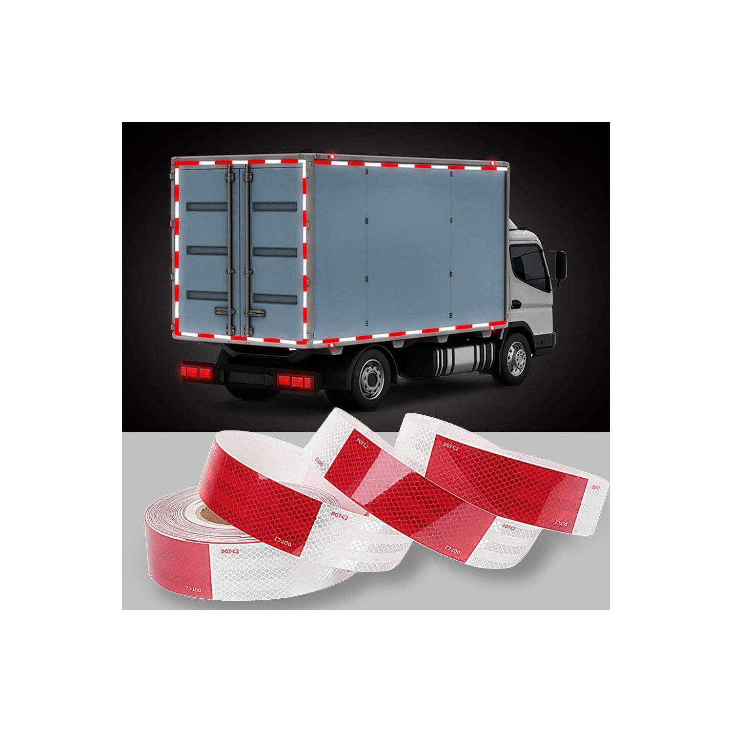 Ruban d'avertissement adhésif rouge blanc super résistant, 2" x 150FT pour voitures, extérieur, boîtes aux lettres, vélos, casques - 1 rouleau/paquet