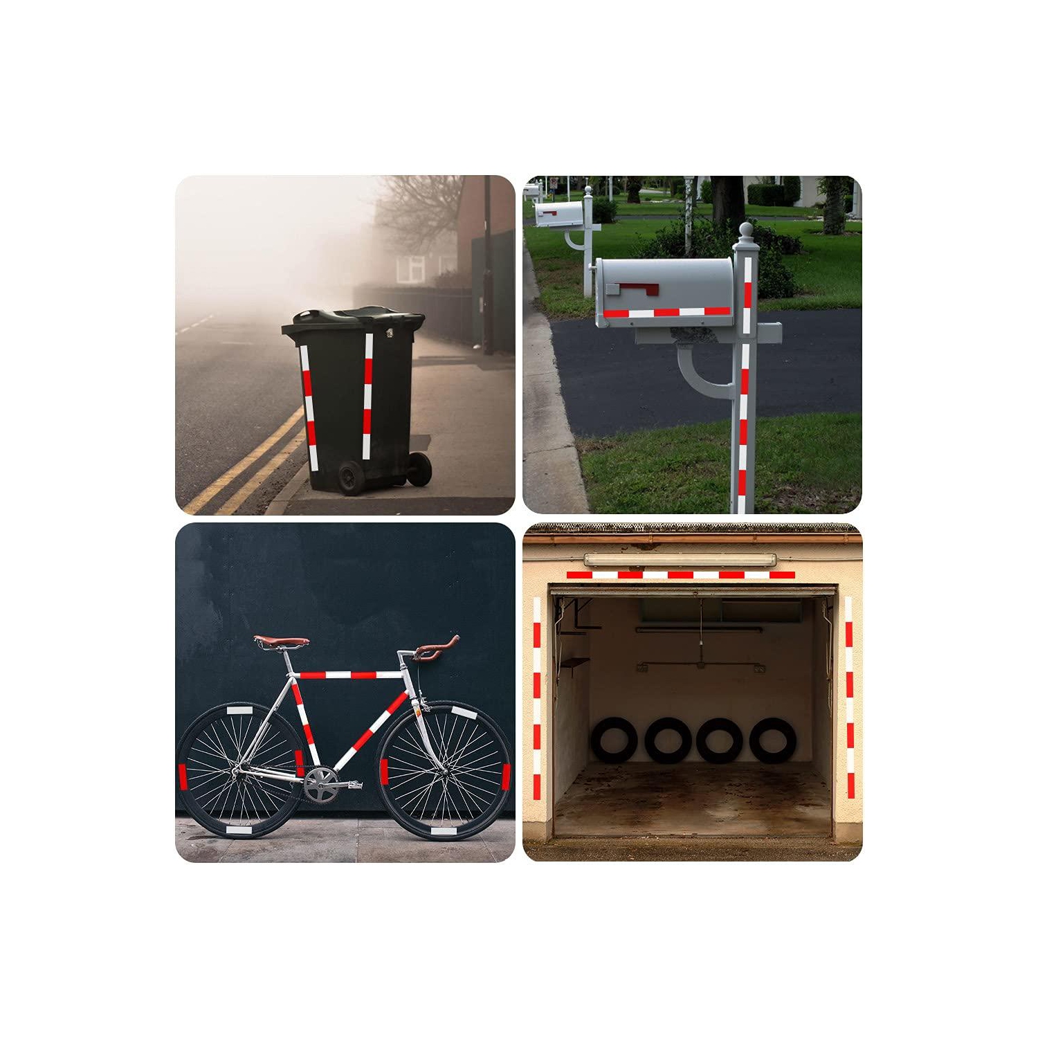 Ruban d'avertissement adhésif rouge blanc super résistant, 2" x 150FT pour voitures, extérieur, boîtes aux lettres, vélos, casques - 1 rouleau/paquet