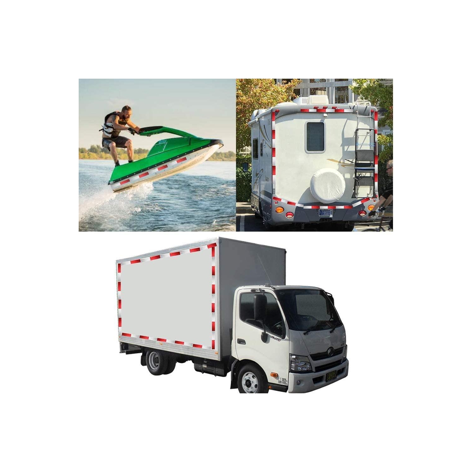 Ruban d'avertissement adhésif rouge blanc super résistant, 2" x 150FT pour voitures, extérieur, boîtes aux lettres, vélos, casques - 1 rouleau/paquet