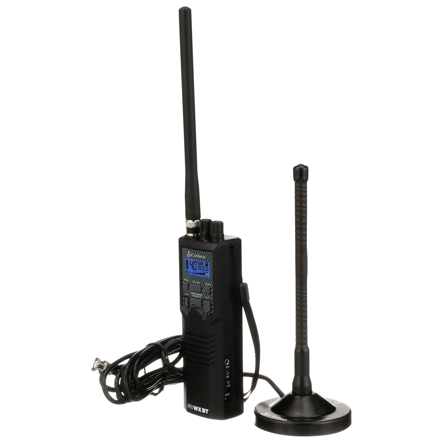 Cobra HHRT50 Hand-Held CB Radio with Antenna - Black