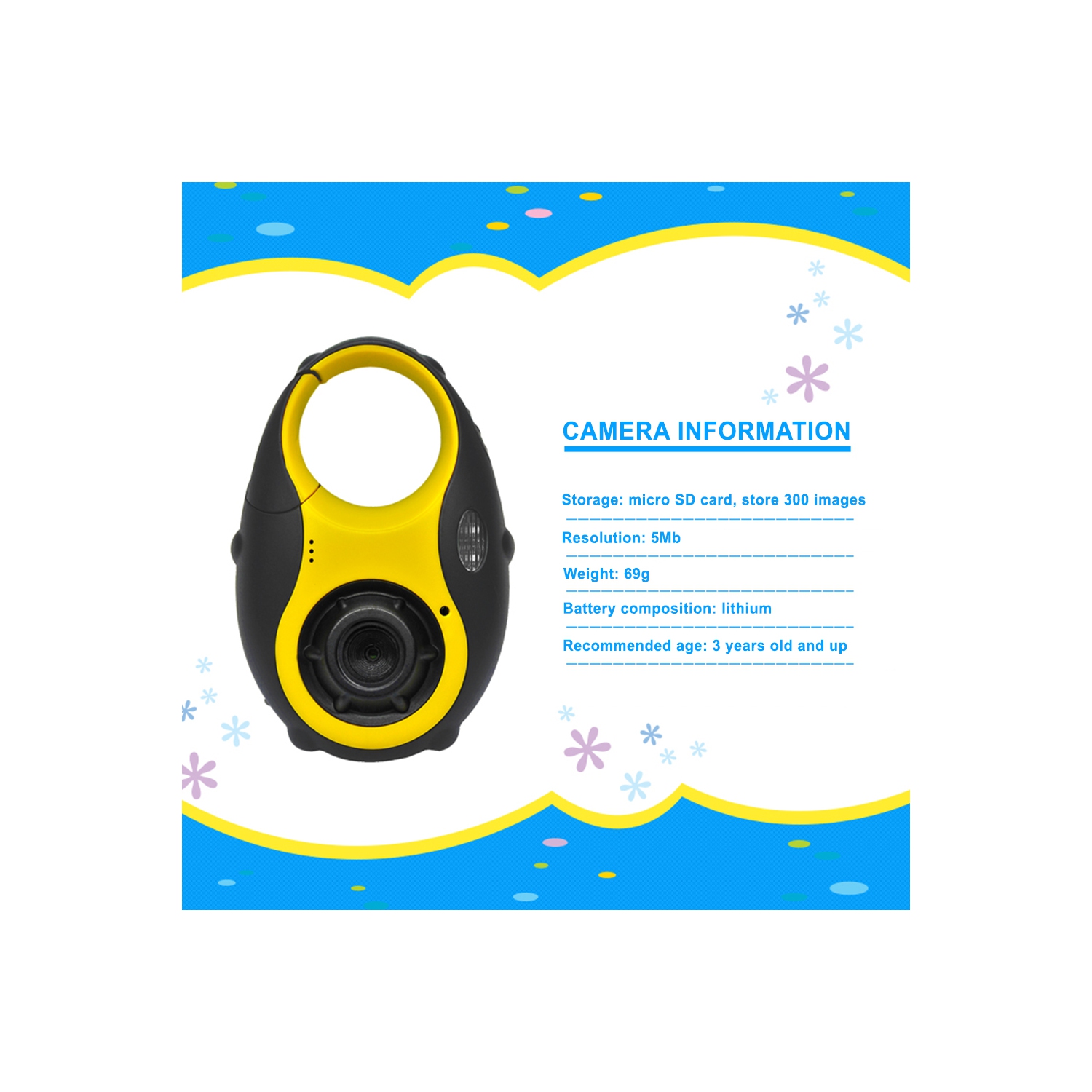 Mini camera for kids with anti-fall hook - Children's digital camera, shoot and watch, night shooting HD screen