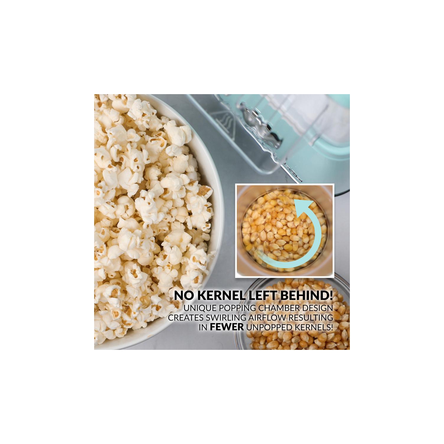 Nostalgia Classic Retro Machine à pop-corn à air chaud 12 tasses Aqua