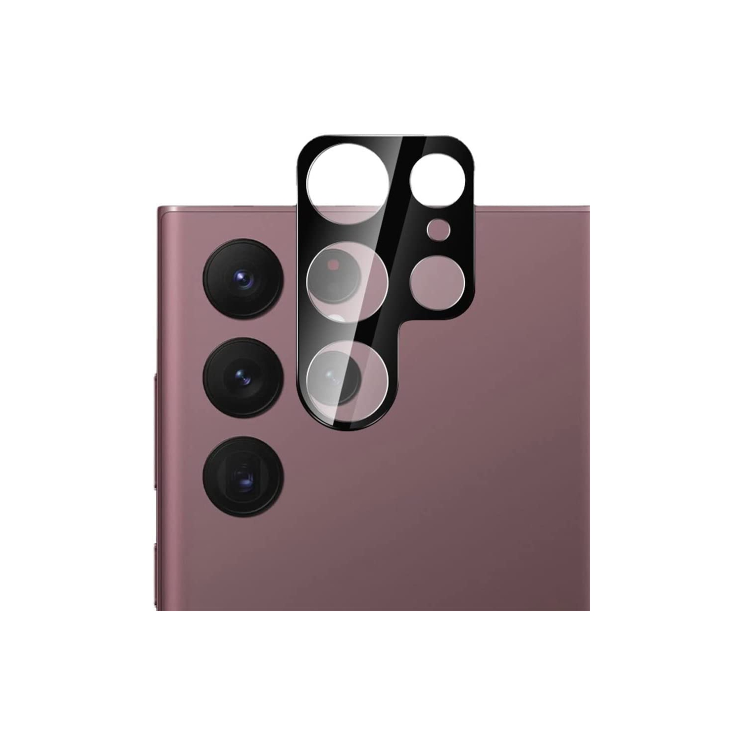 Protecteur d'écran et protecteur d'objectif en verre trempé de Navor pour Galaxy S22 Ultra de Samsung - Paquet de 4