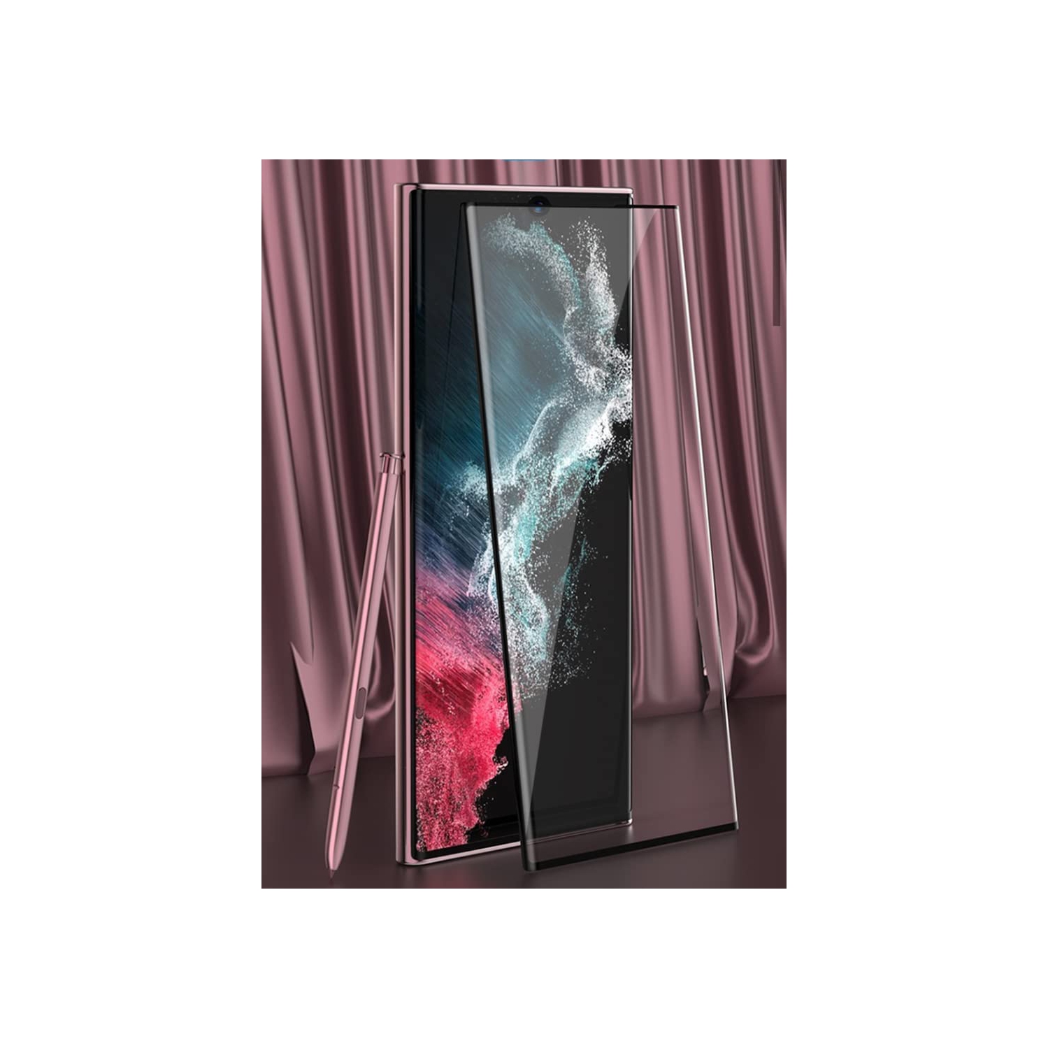 Protecteur d'écran et protecteur d'objectif en verre trempé de Navor pour Galaxy S22 Ultra de Samsung - Paquet de 4