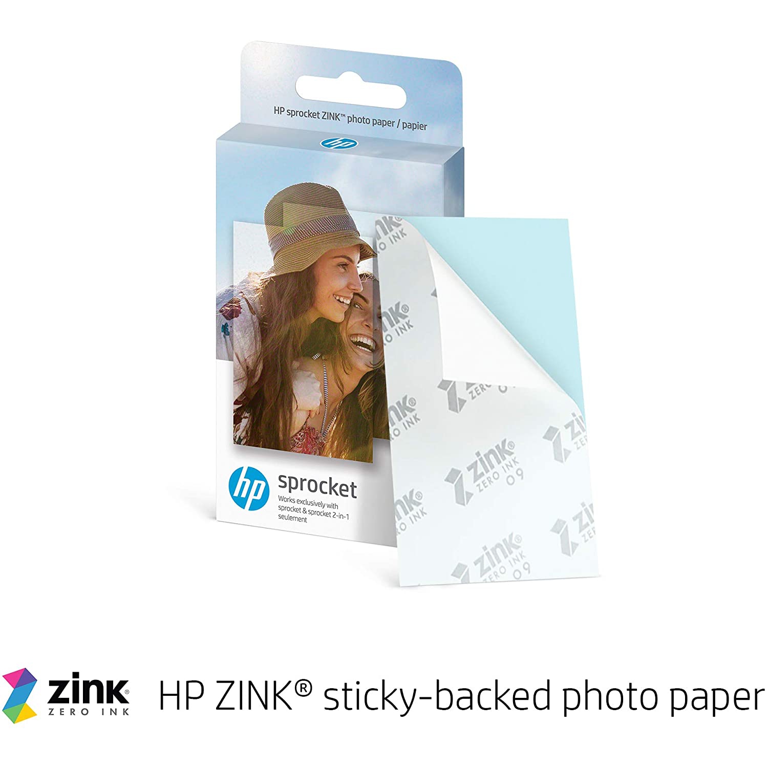 Comparer les prix : HP Sprocket Imprimante Photo Portable (Noir) Imprime  instantanément des Photos Autocollantes Zink 2x3 + Papier Photo Zink de  qualité supérieure (50 Feuilles)