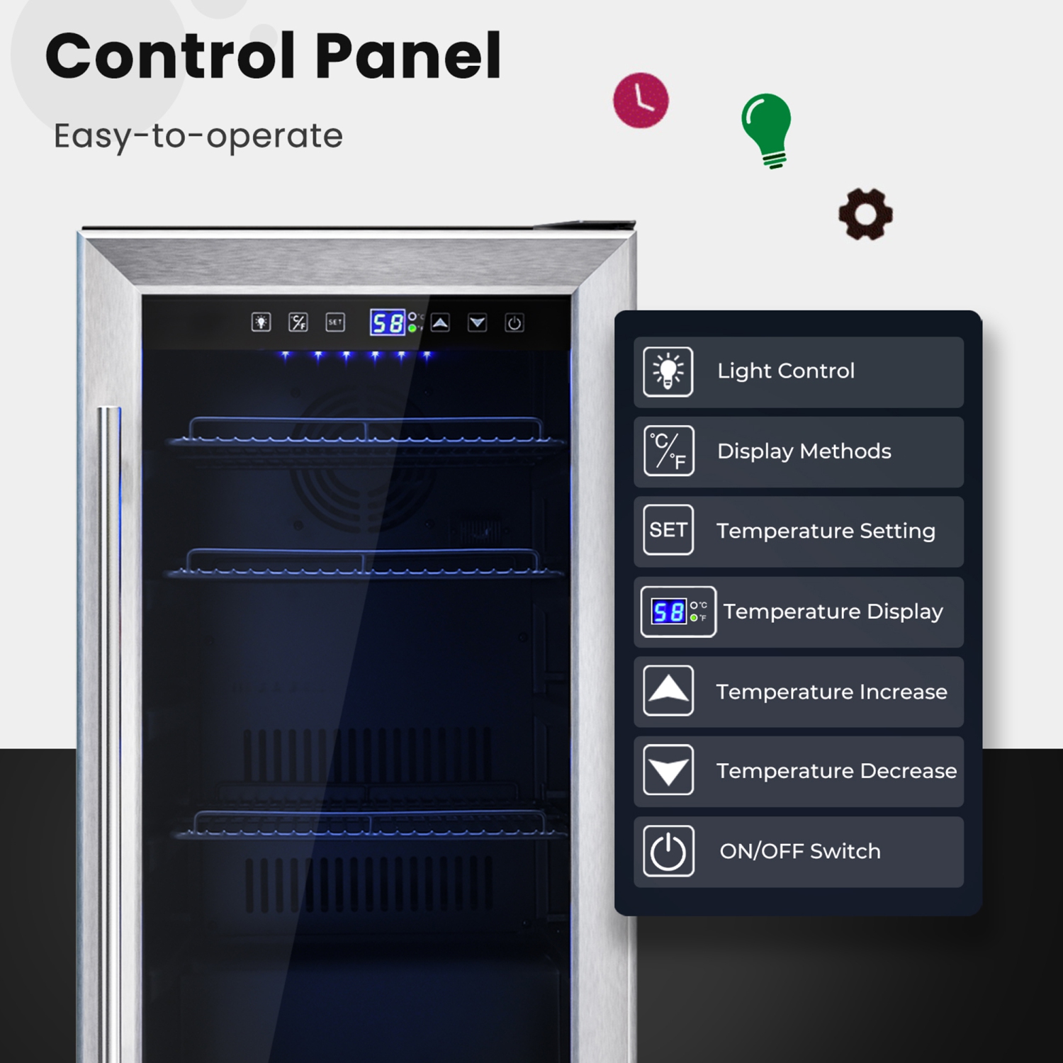 Marque Gymax 38,1 cm Rafraîchisseur de Boissons Réfrigérateur 100 Canettes Boisson Autoportante Encastrable
