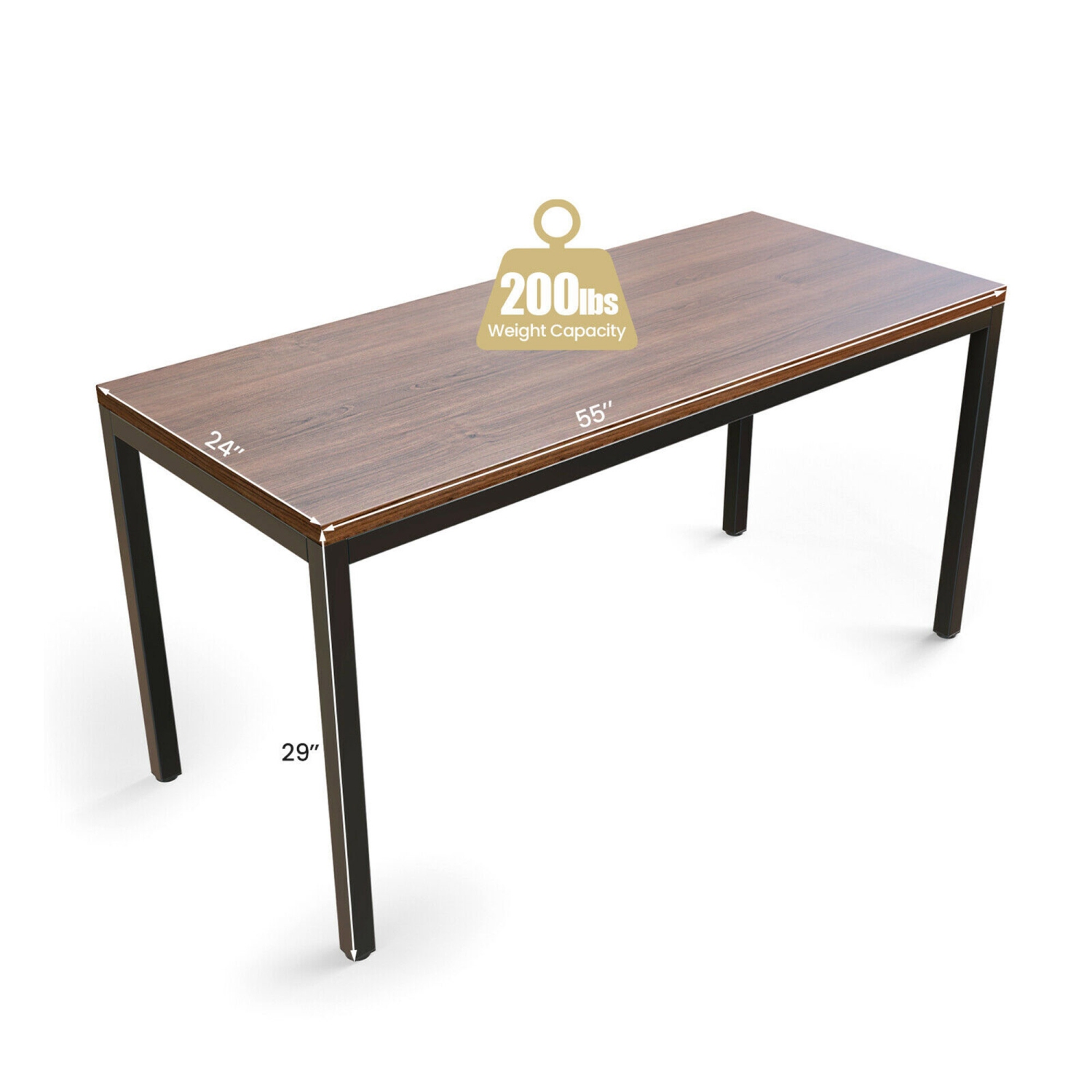 Gymax 55'' Conference Table Office Computer Study Desk Metal Base Meeting Room