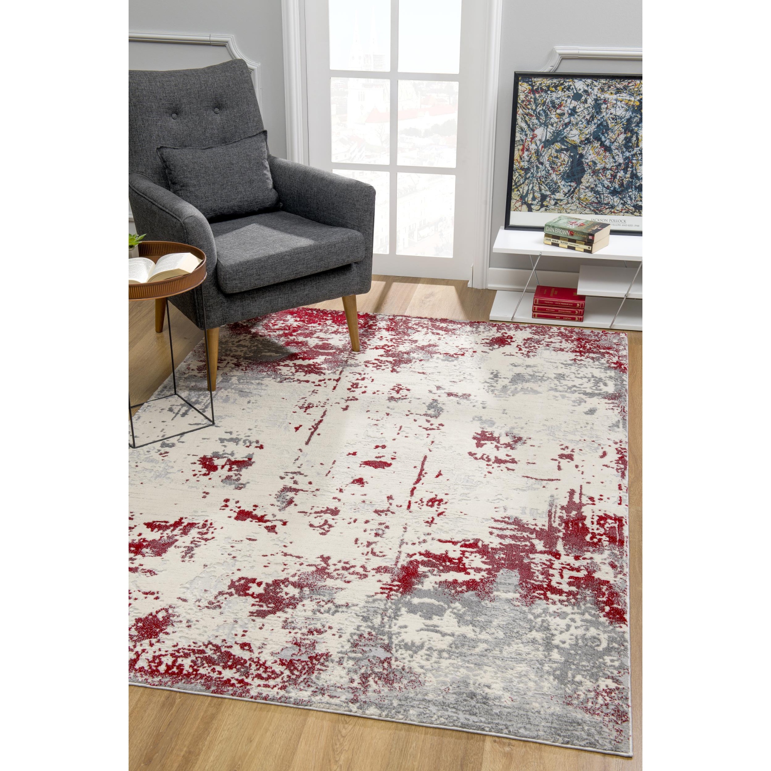 Rug Branch Solenne Contemporary Abstract Gold/Grey Indoor Area Rug