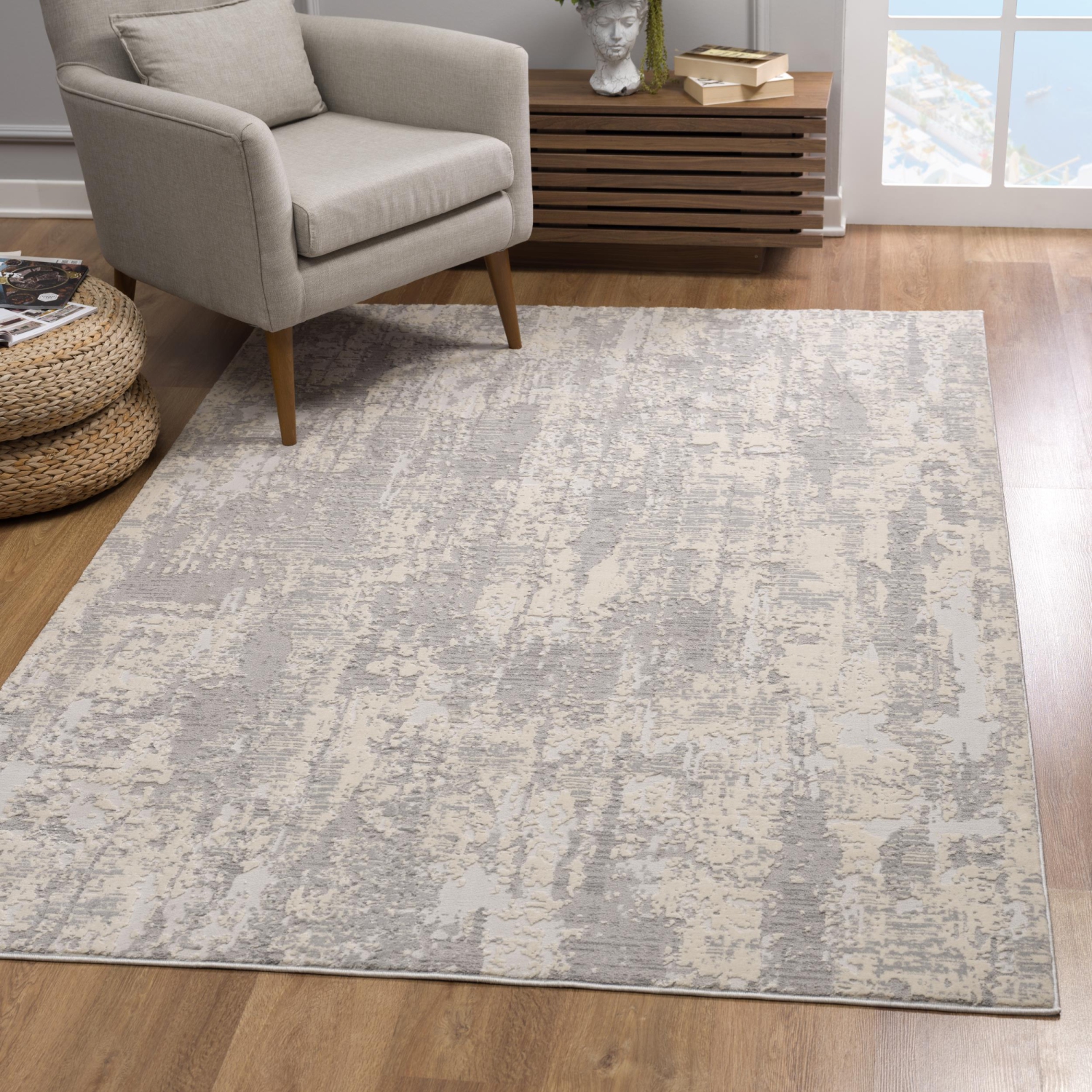 Rug Branch Tranquil Contemporary Abstract Grey/Beige Indoor Area Rug