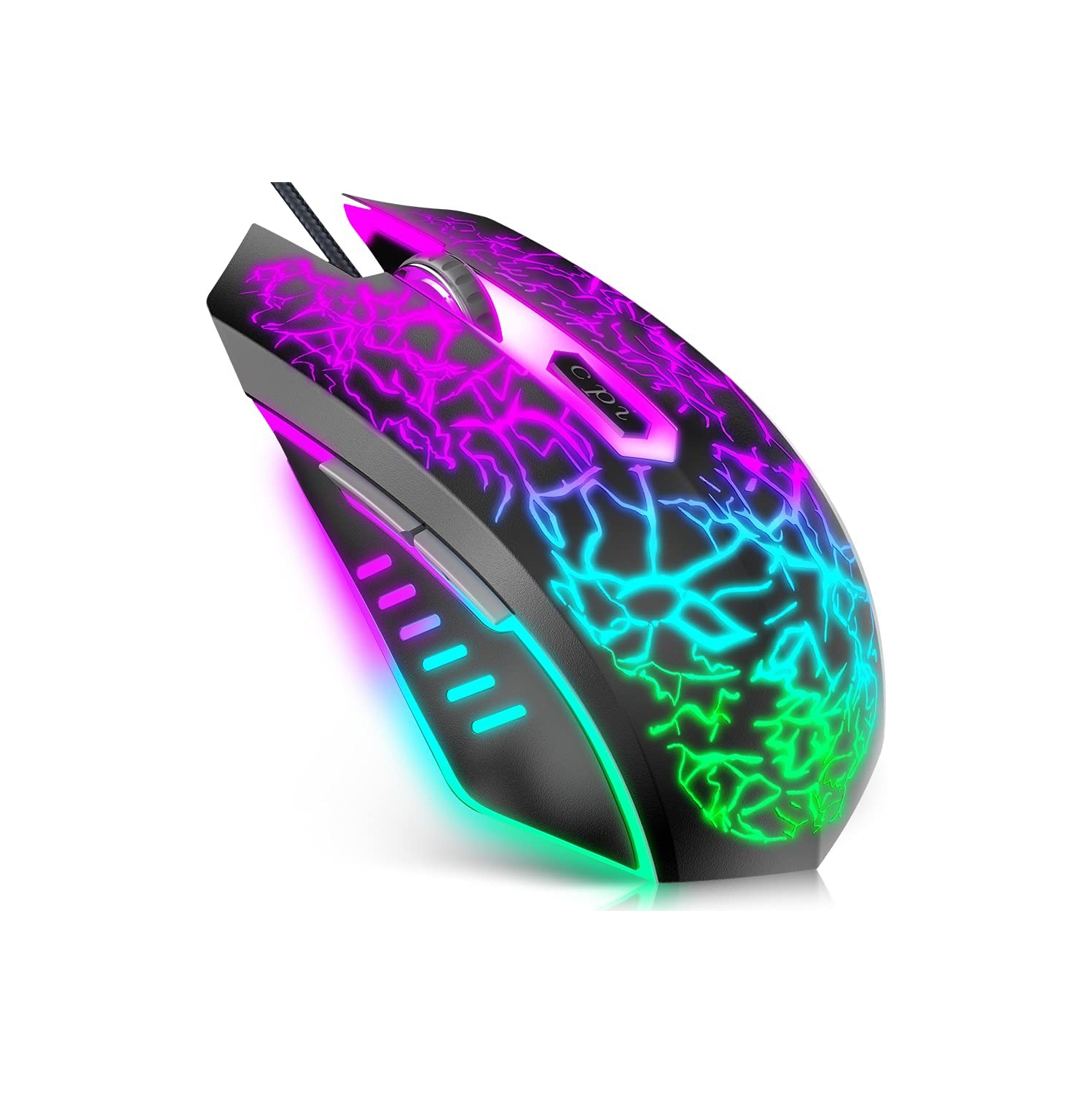 VersionTECH. Gaming Mouse, Souris Ergonomic Wired Gaming Mice with 7 Colors LED Backlight, 4 DPI Settings Up to 3600 DPI Computer Mouse for Laptop PC Games & Work Compatible for Chromebook Windows 7/8