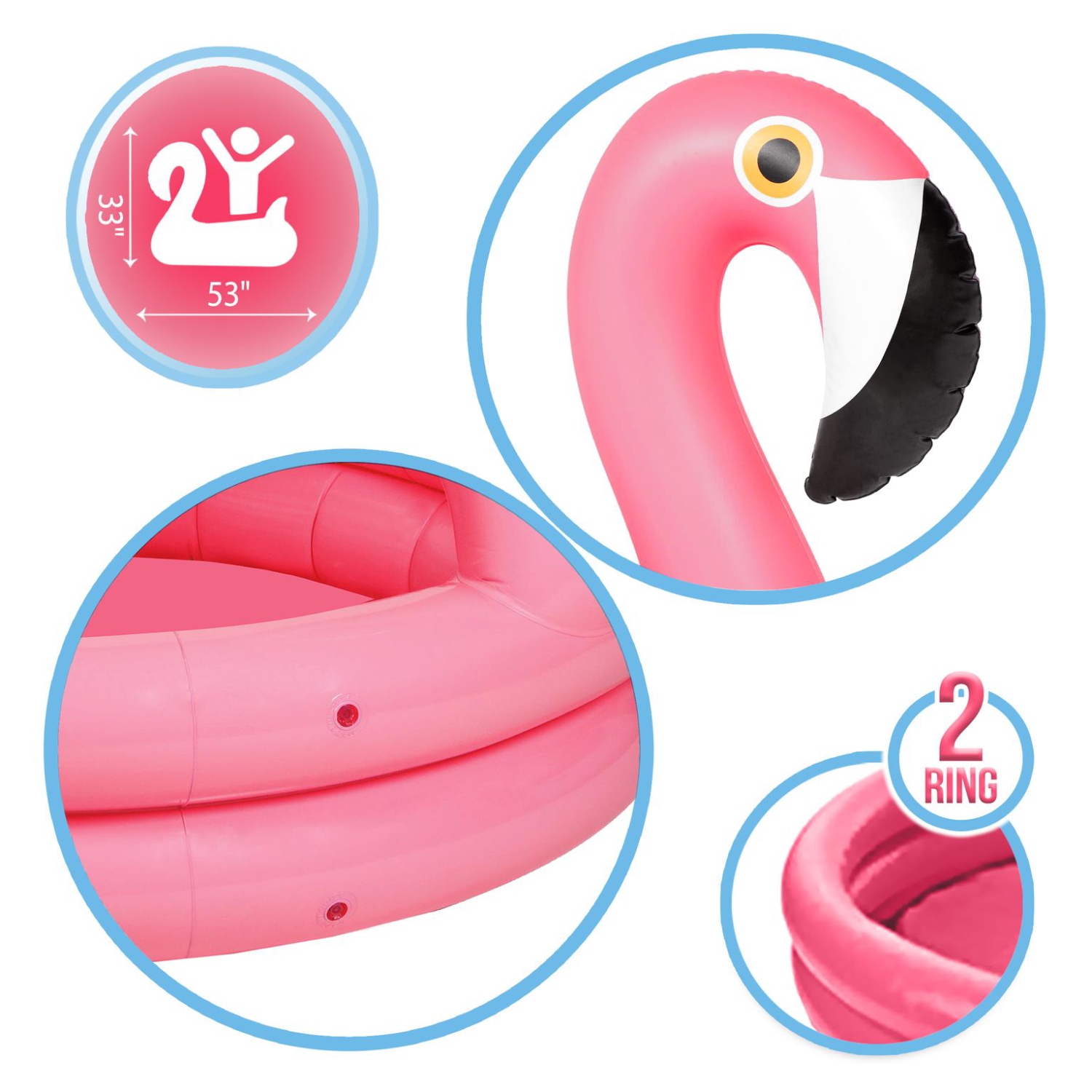 Splash Buddies Inflatable Flamingo Kids Pool