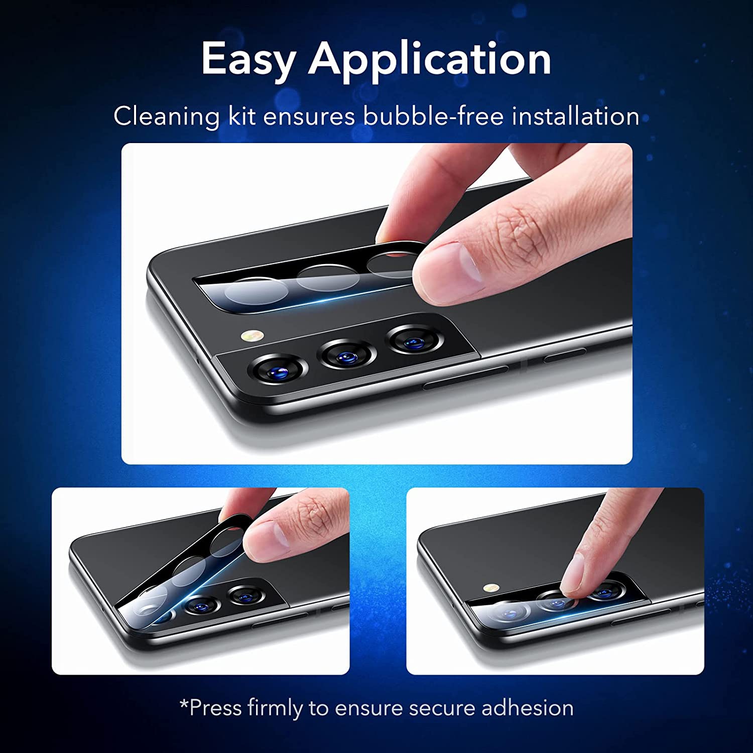 Paquet de 2 protecteurs d’objectif pour Galaxy S22/S22 plus de Samsung, verre trempé ultra-mince résistant aux égratignures, noir