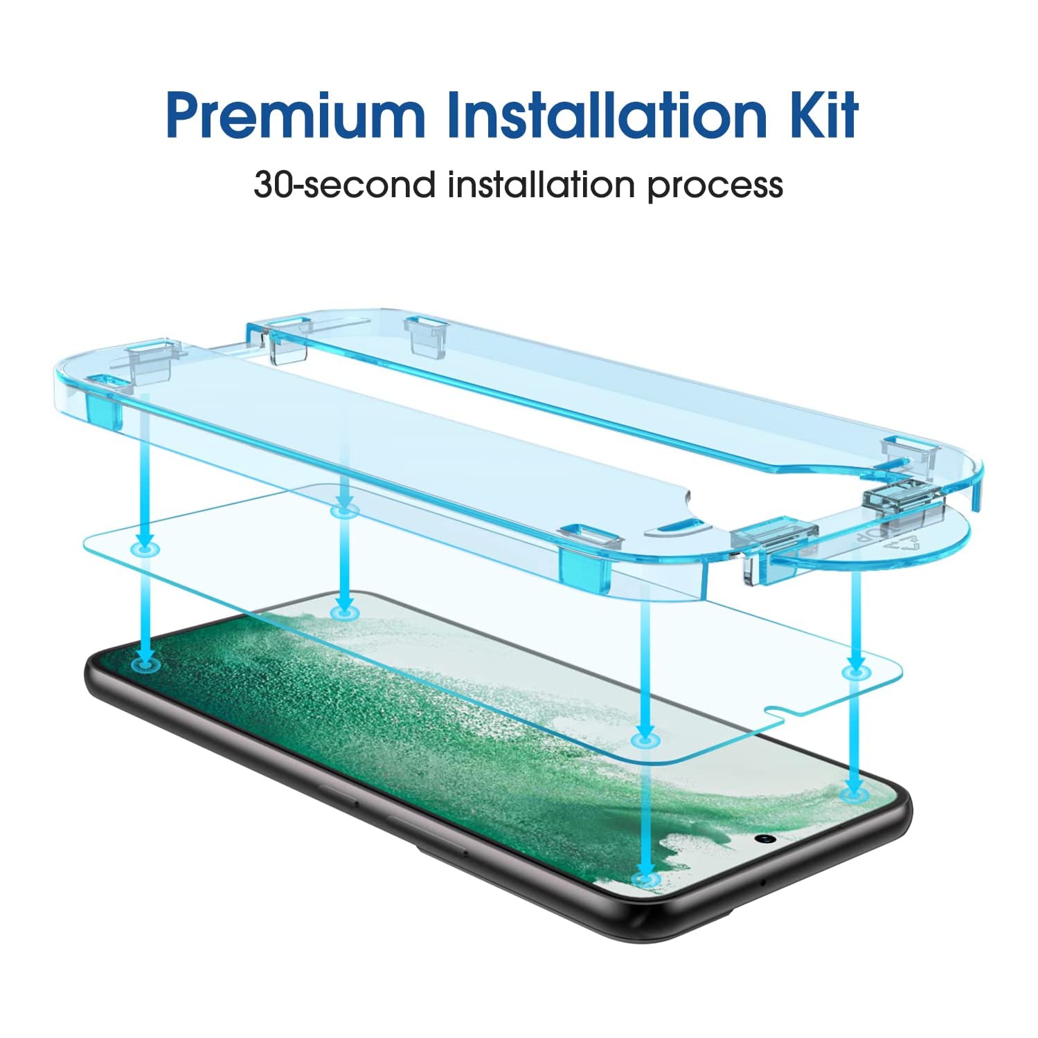 (Paquet de 2 + 2) Ensemble de 2 protecteurs d'écran en verre trempé compatible avec le Galaxy S22 plus de 5G 6,6 po de Samsung, et paquet de 2